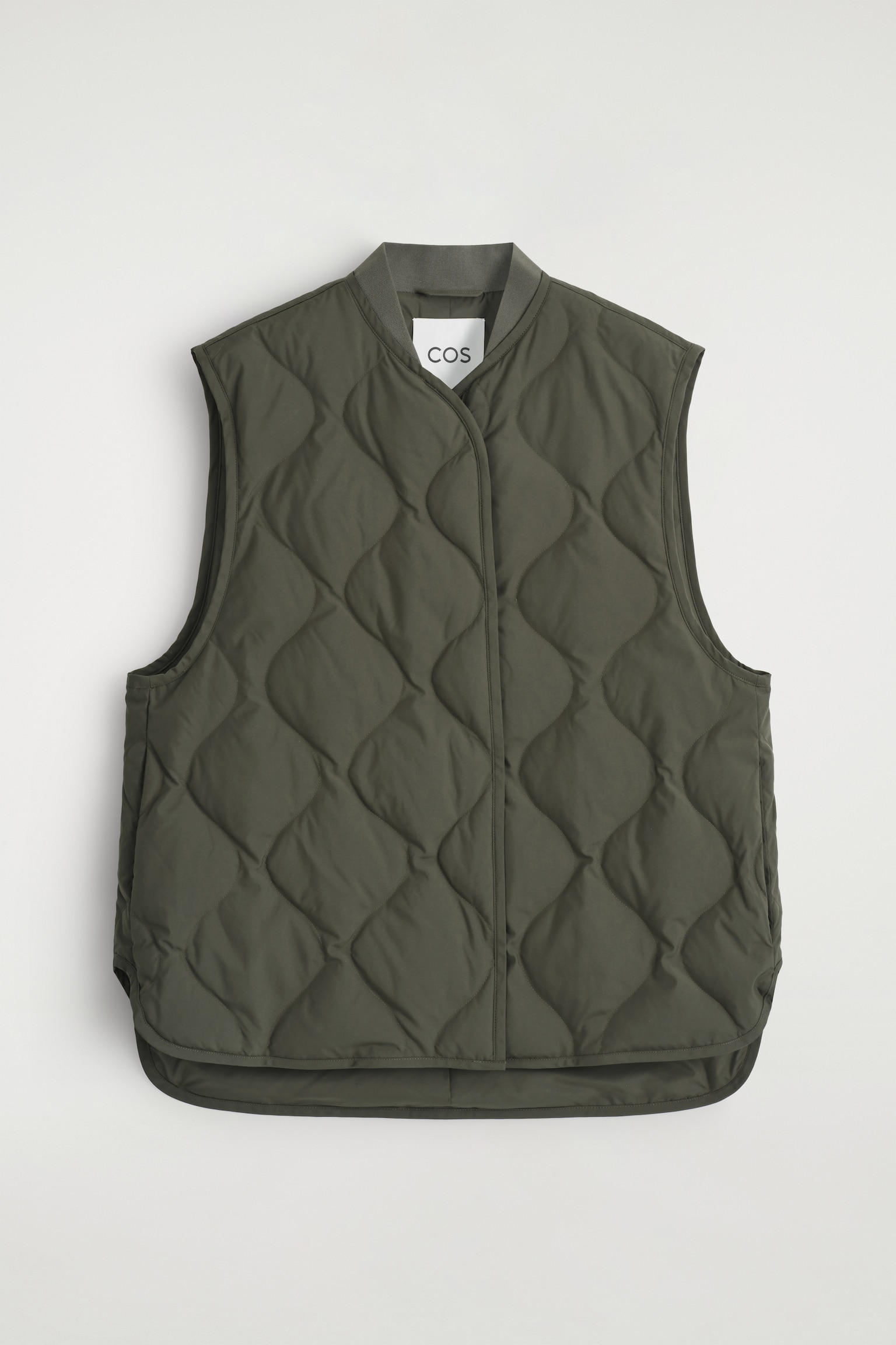GILET OVERSIZE MATELASSÉ EN DUVET - KAKI FONCÉ/BEIGE FONCÉ - 2