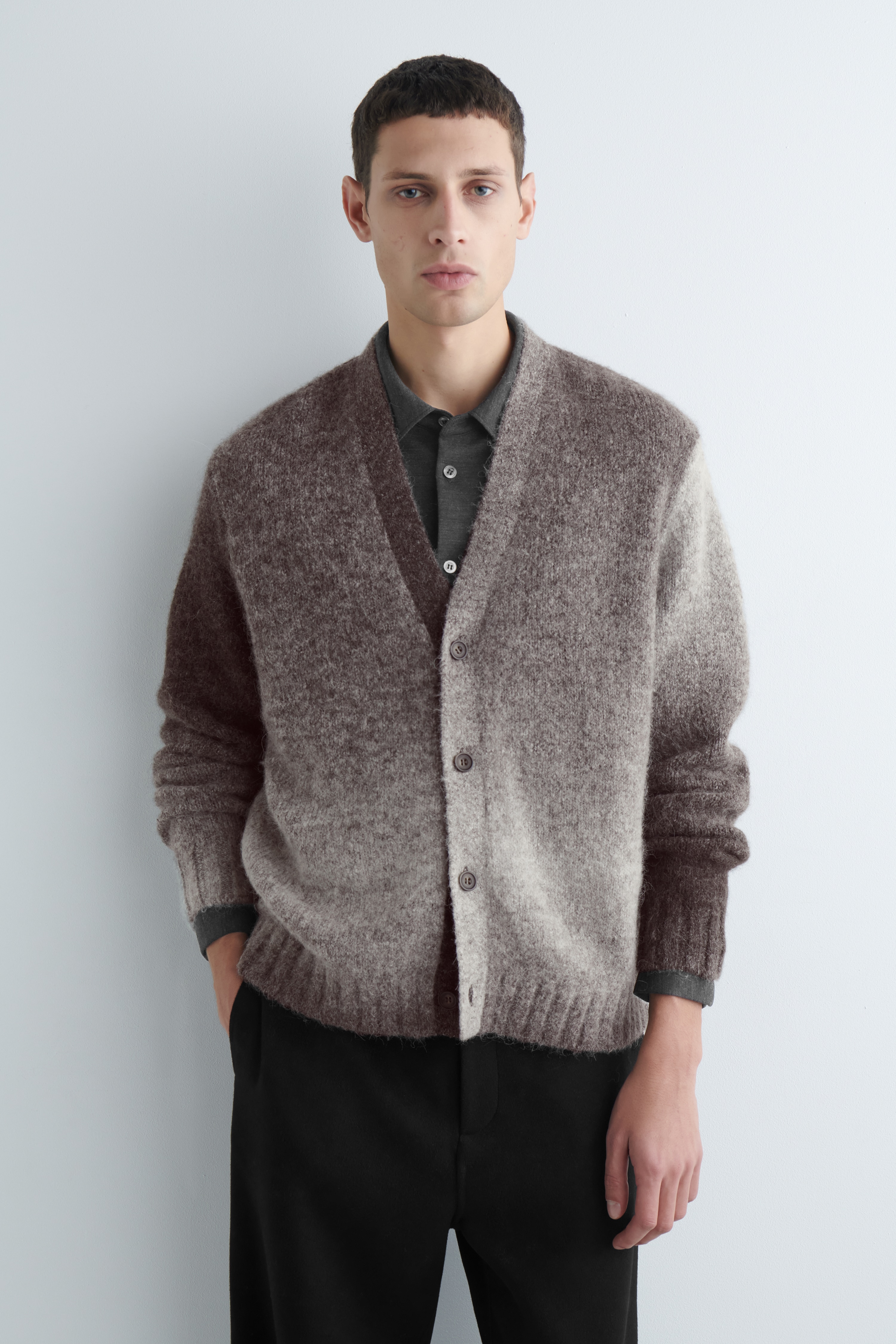 DEGRADÉ ALPACA-BLEND CARDIGAN - GREY / DÉGRADÉ