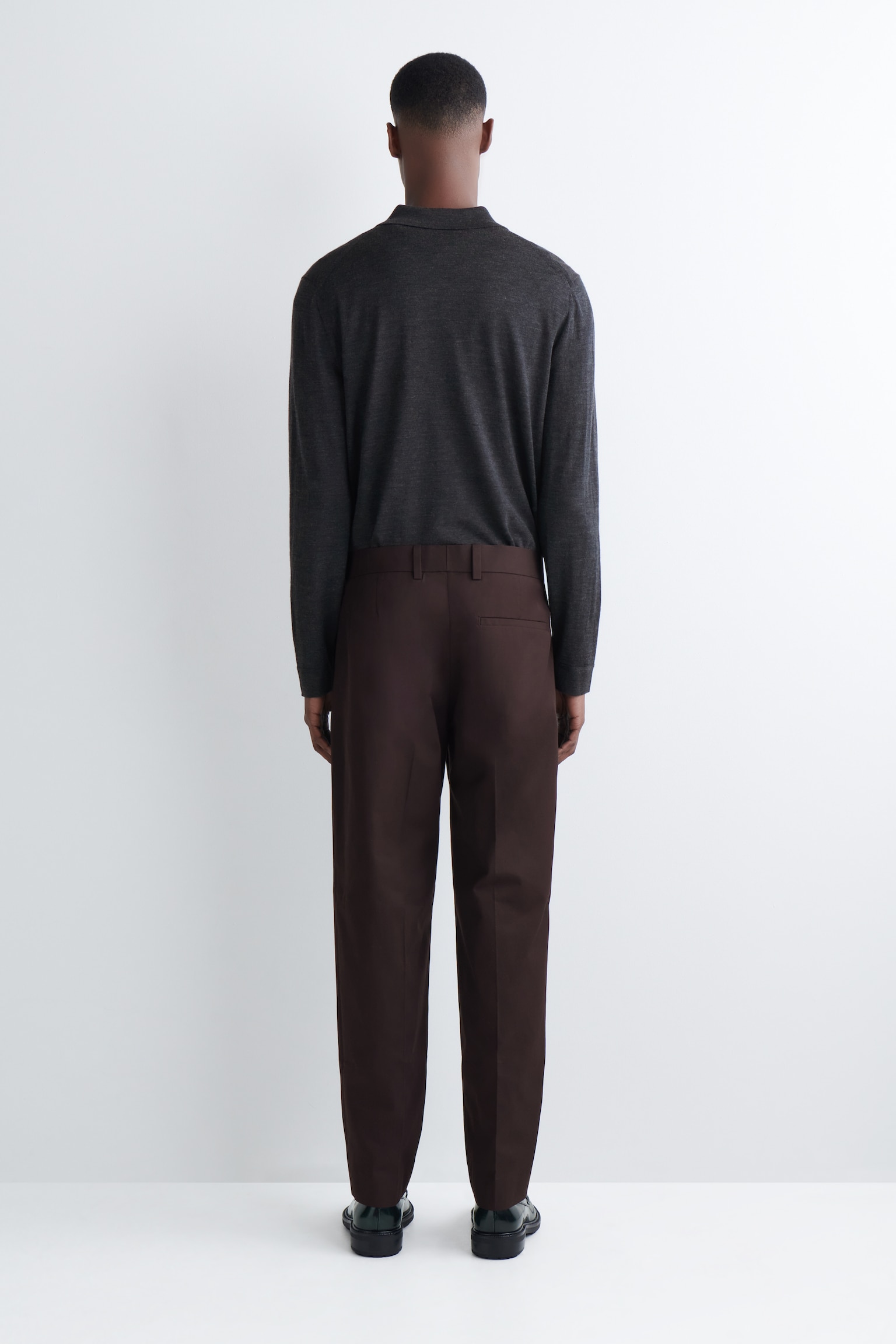 PANTALONI CHINO DIN BUMBAC CU PICIOARE DREPTE - MARO ÎNCHIS/BEJ/NEGRU - 6