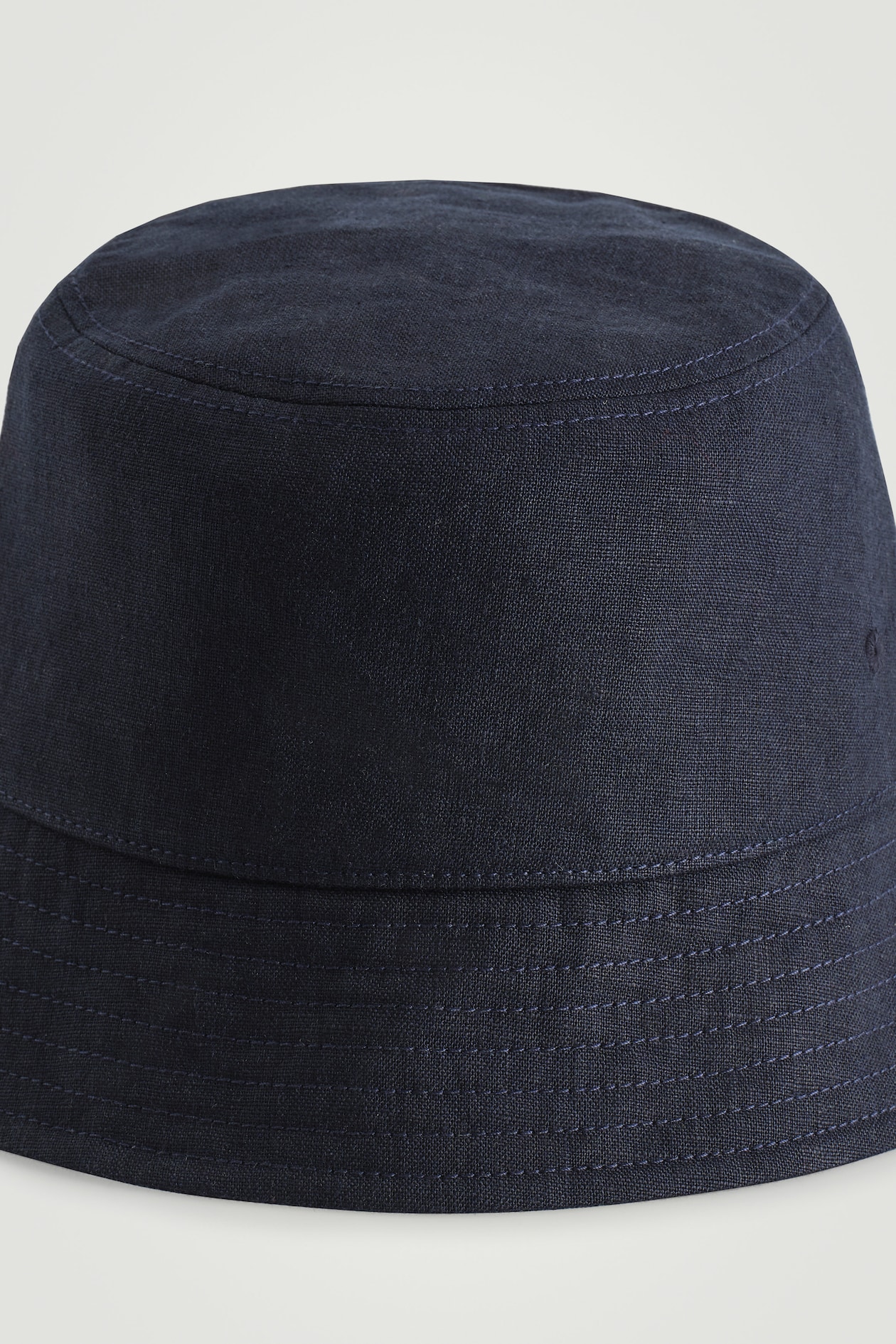 LINEN BUCKET HAT — NAVY