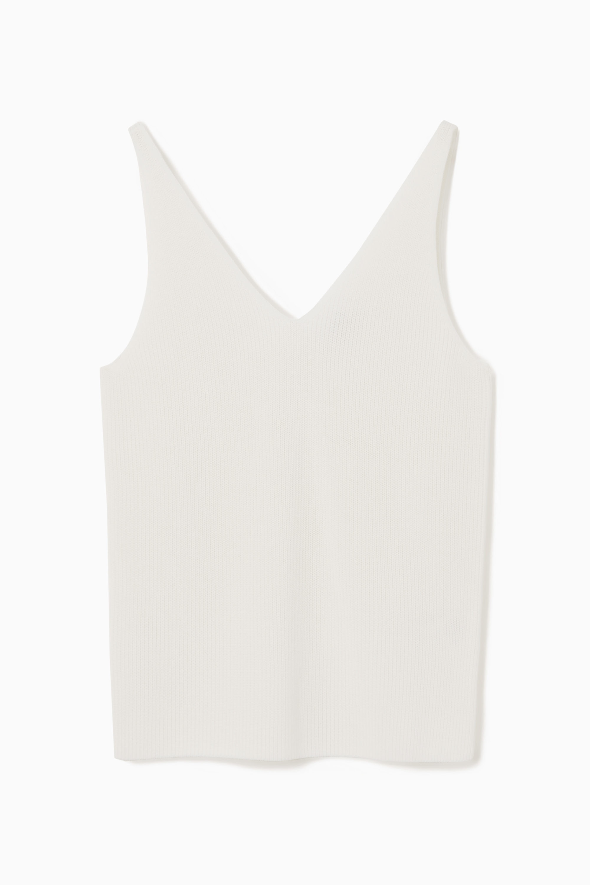 RIBBED-KNIT TANK TOP - WHITE | COS