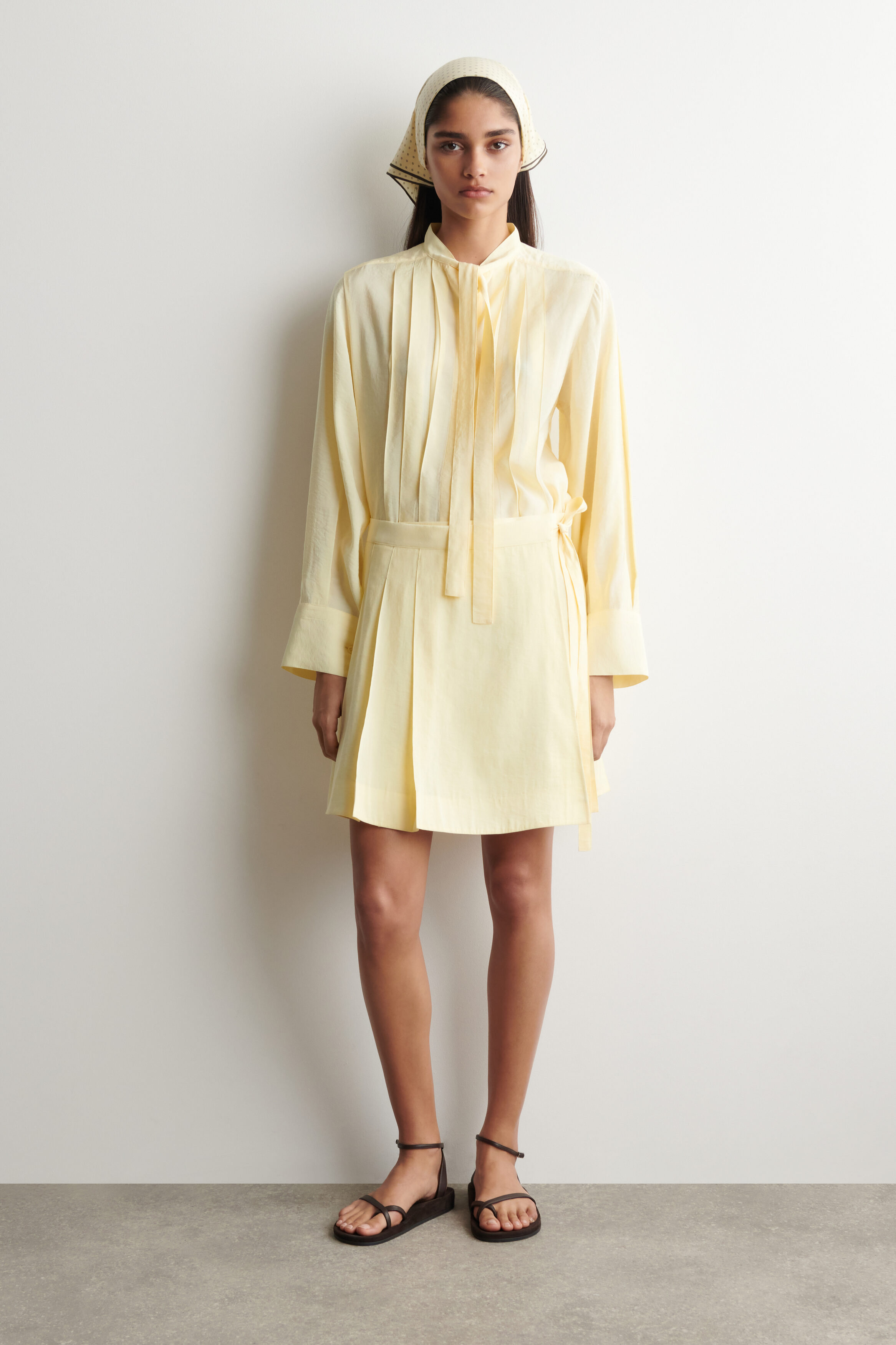 PLEATED MINI WRAP SKIRT