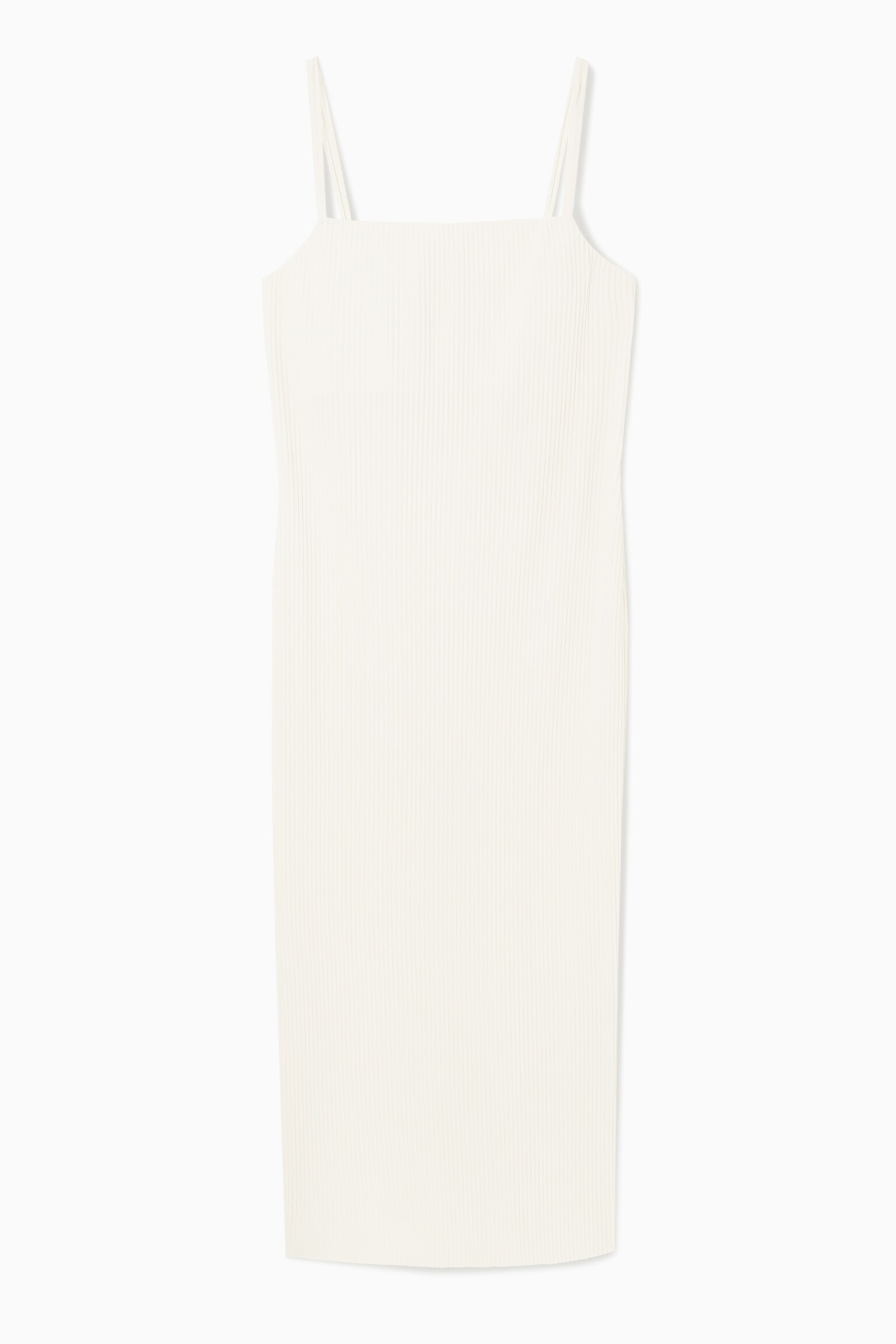 PLISSÉ MIDI SLIP DRESS - IVORY - 1