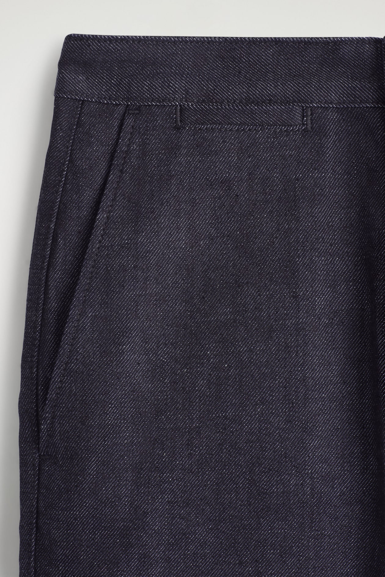STRAIGHT-LEG DENIM TROUSERS — DARK BLUE