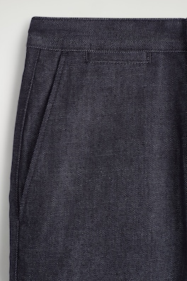 STRAIGHT-LEG DENIM TROUSERS — DARK BLUE 1
