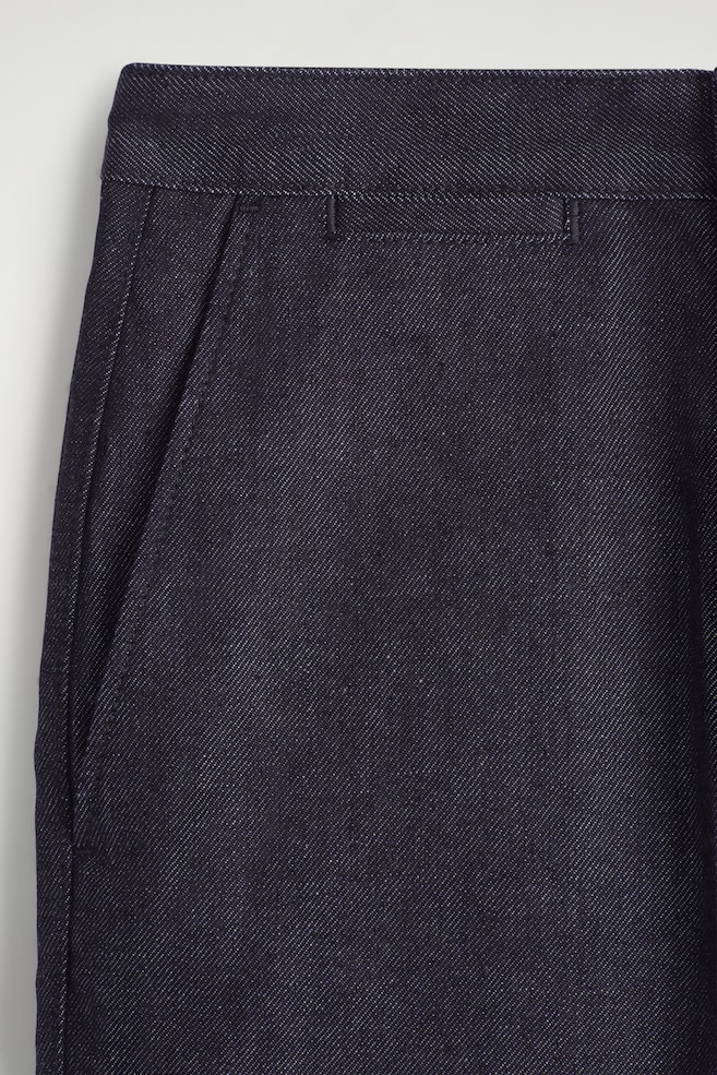 STRAIGHT-LEG DENIM TROUSERS — DARK BLUE