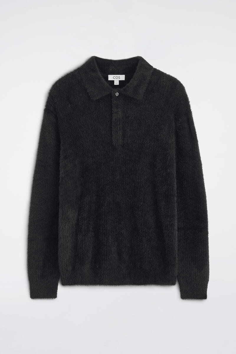 brushed Knitted Polo Shirt