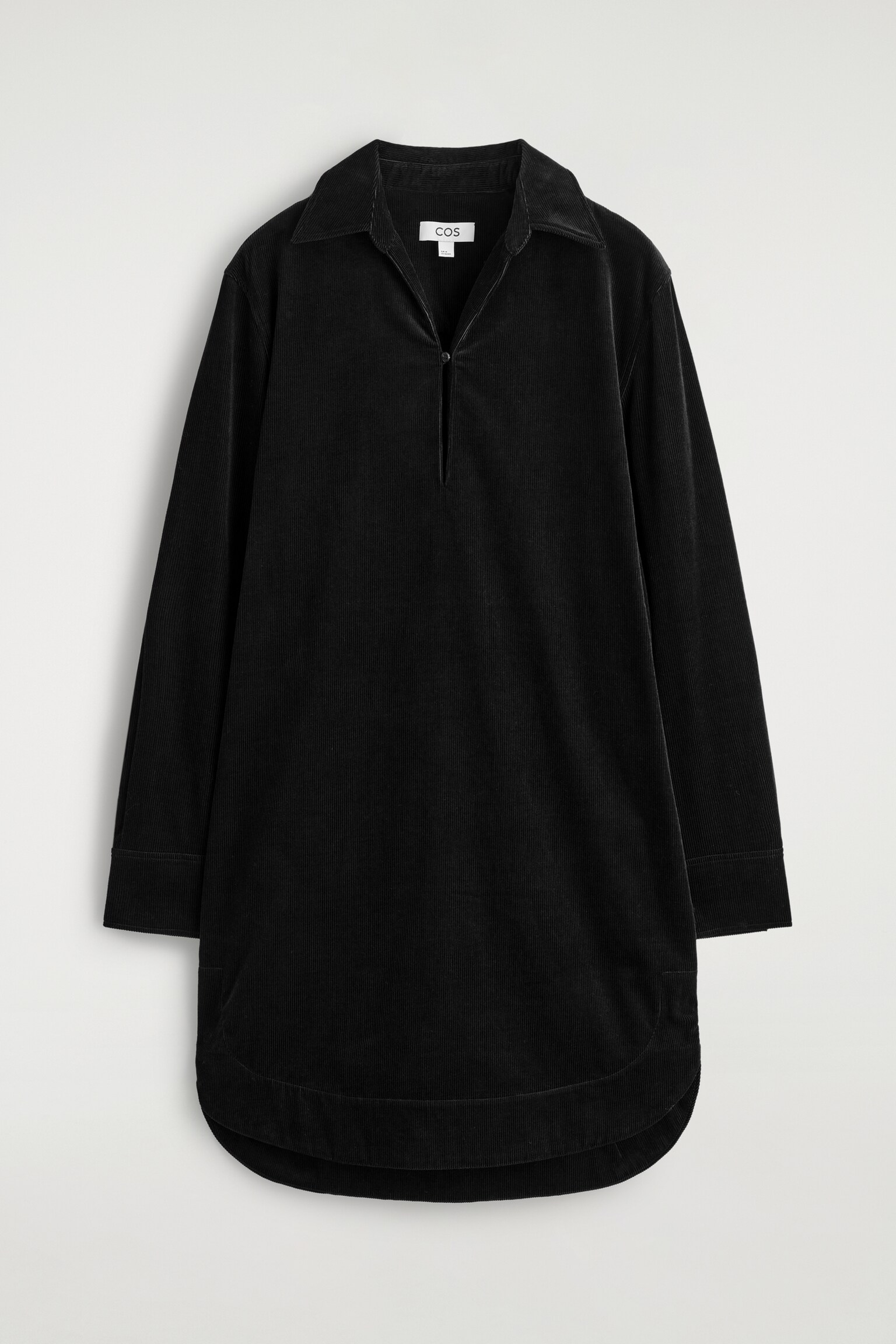 VESTIDO CAMISERO CORTO DE PANA - NEGRO/VERDE OSCURO - 2