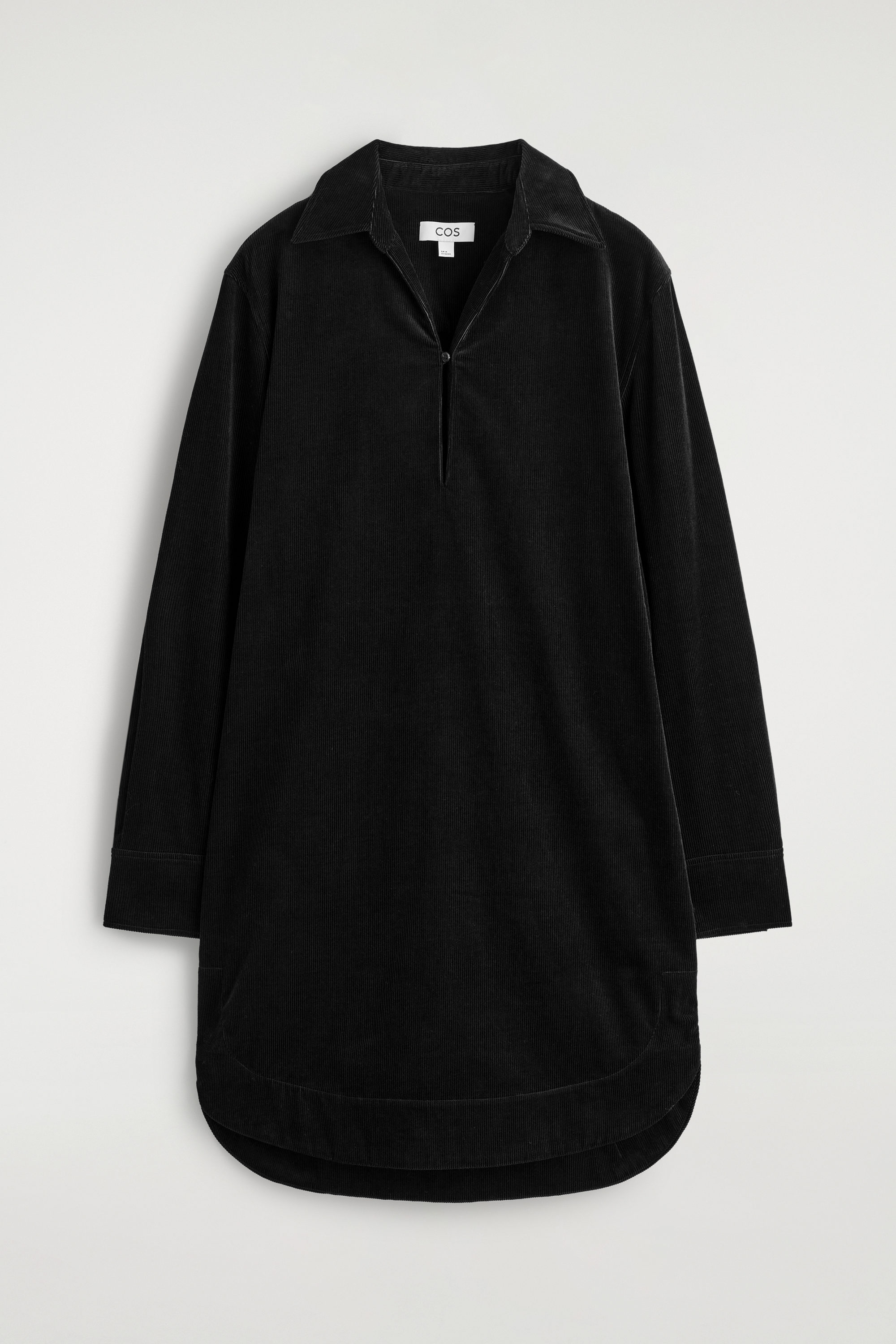 CORDUROY MINI SHIRT DRESS - BLACK | COS