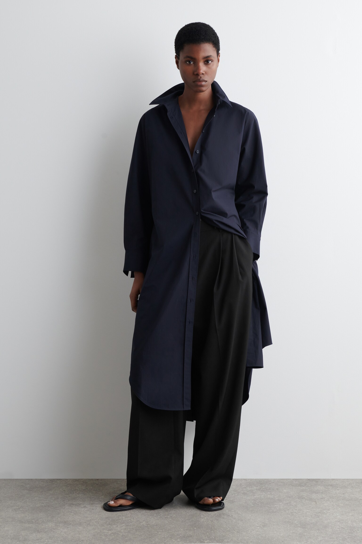 ROBE-CHEMISE DÉCONTRACTÉE EN COTON - BLEU MARINE/BLEU / RAYÉ - 4