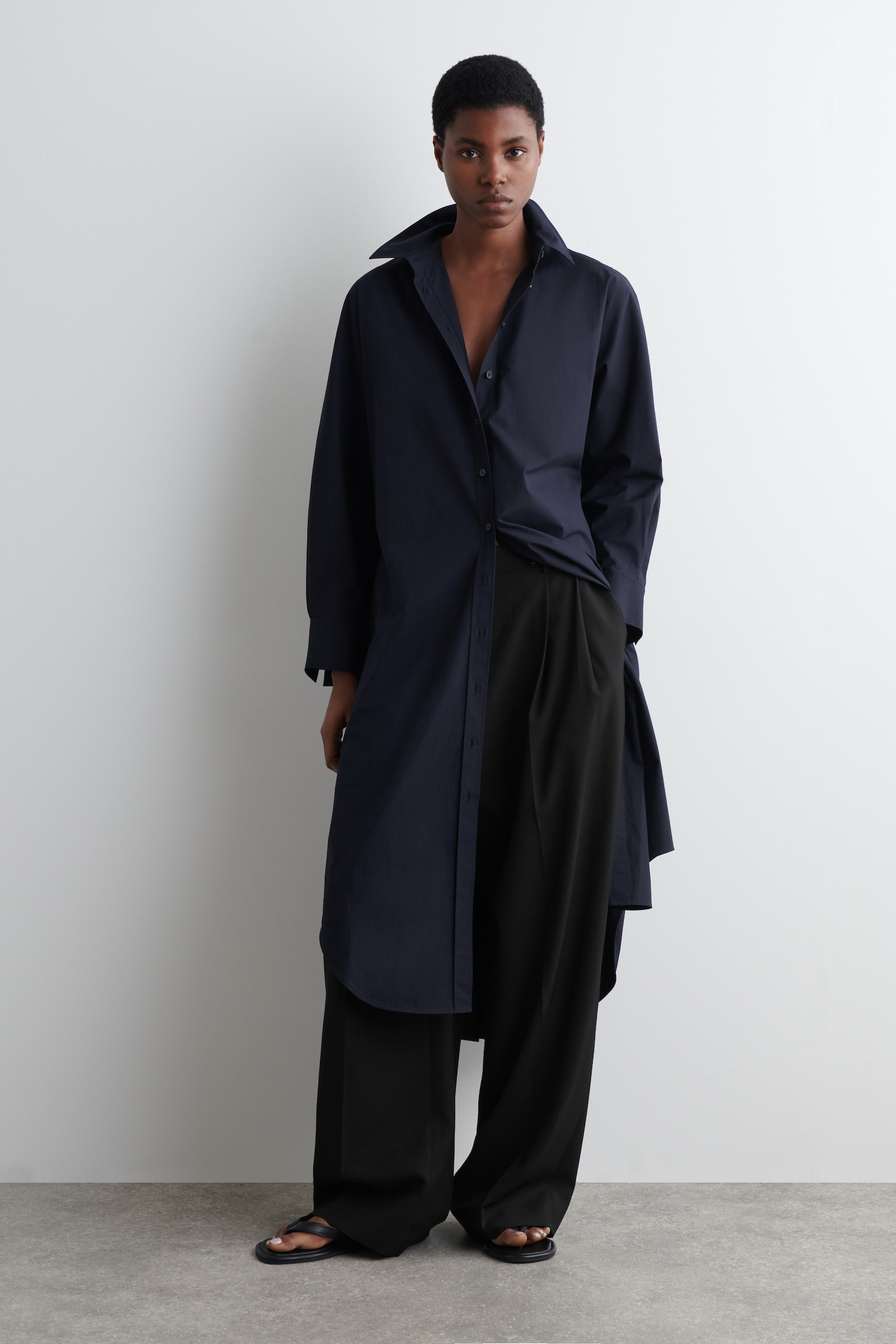 ROBE-CHEMISE DÉCONTRACTÉE EN COTON - BLEU MARINE/BLEU / RAYÉ - 5