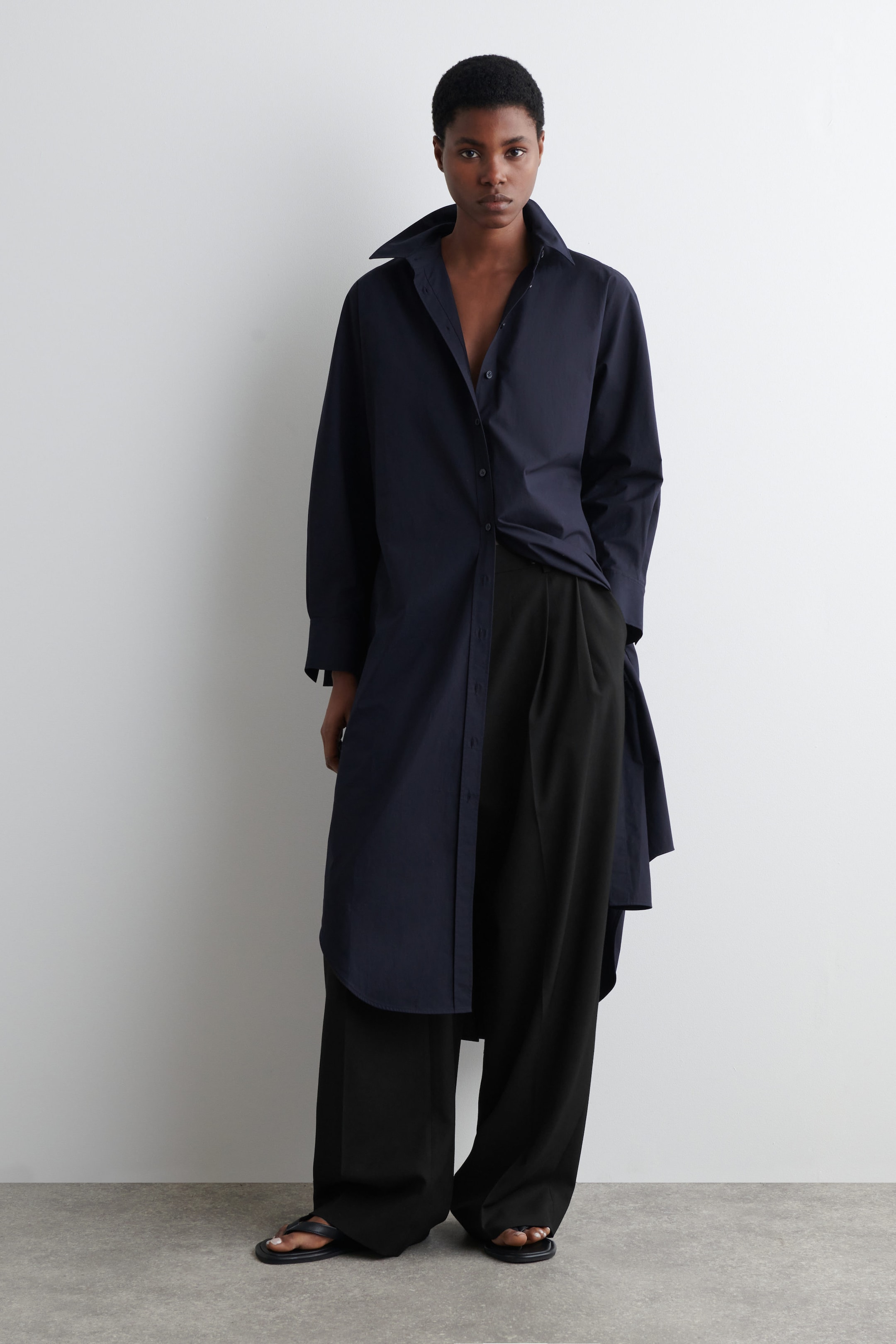 RELAXED COTTON SHIRT DRESS