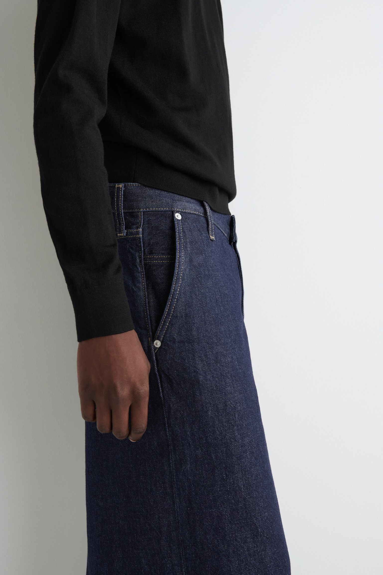 PANTALÓN VAQUERO ANCHO - AZUL OSCURO - 7