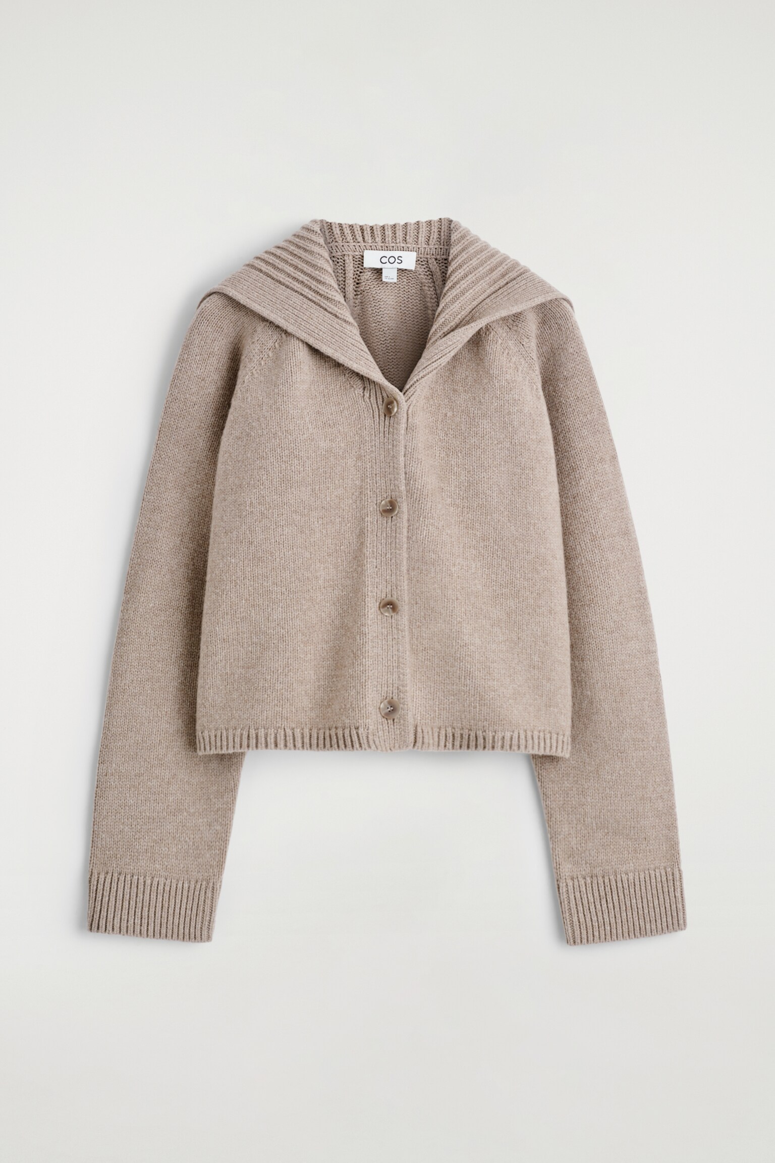 CARDIGAN À COL MARIN EN LAINE - BEIGE/BRUN FONCÉ - 2