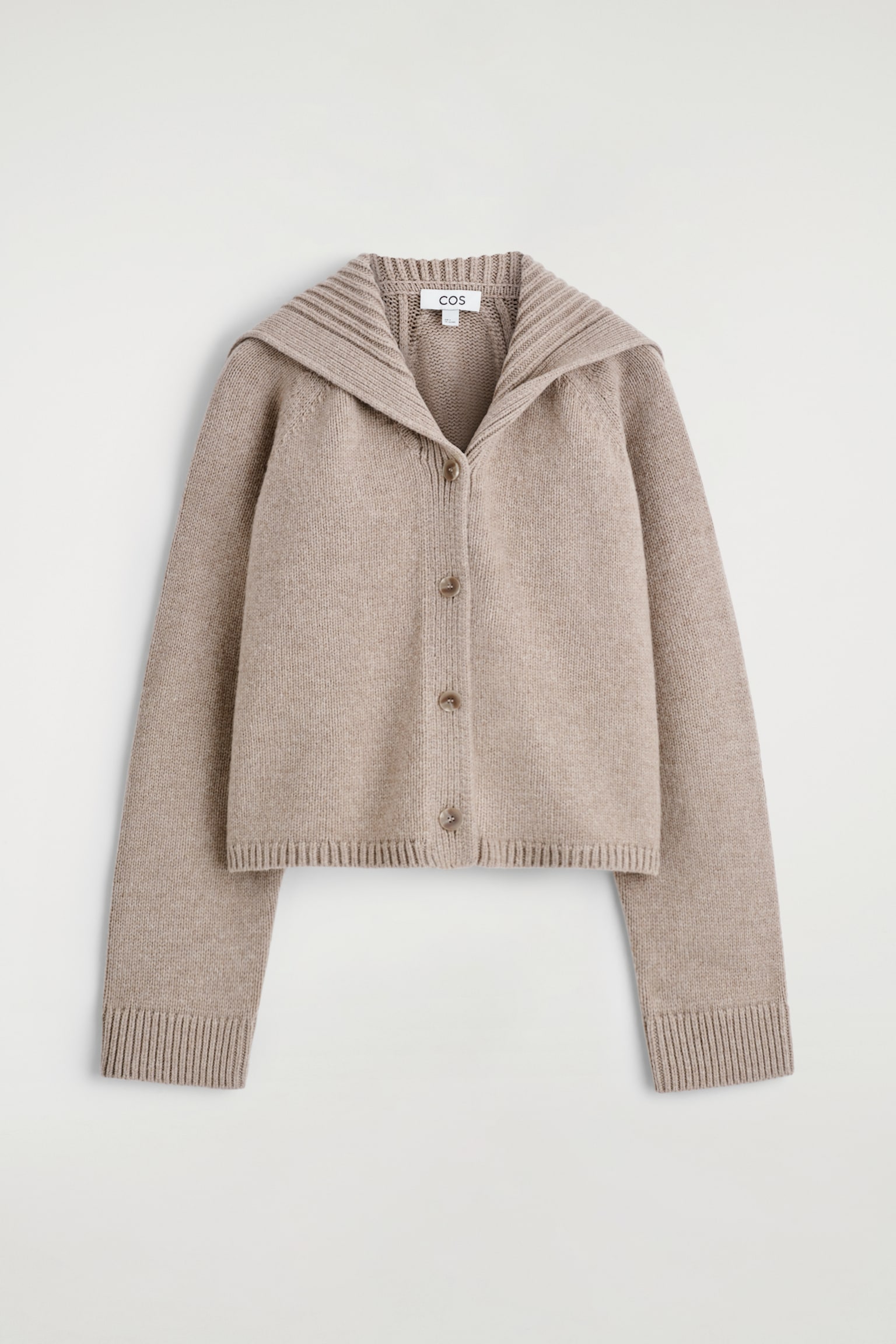 CARDIGAN À COL MARIN EN LAINE - BEIGE/BRUN FONCÉ - 2