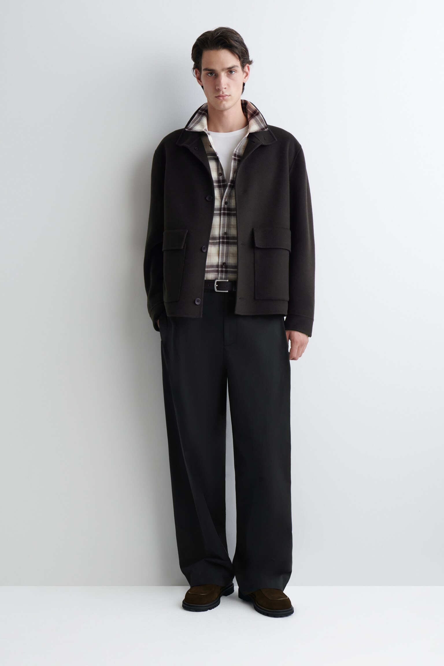 CHECKED PIMA COTTON SHIRT - BEIGE / BURGUNDY / CHECKED - 3