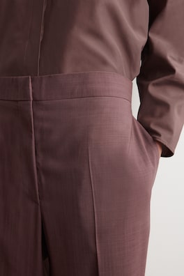 TAILORED WOOL STRAIGHT-LEG PANTS — MAHOGANY 2