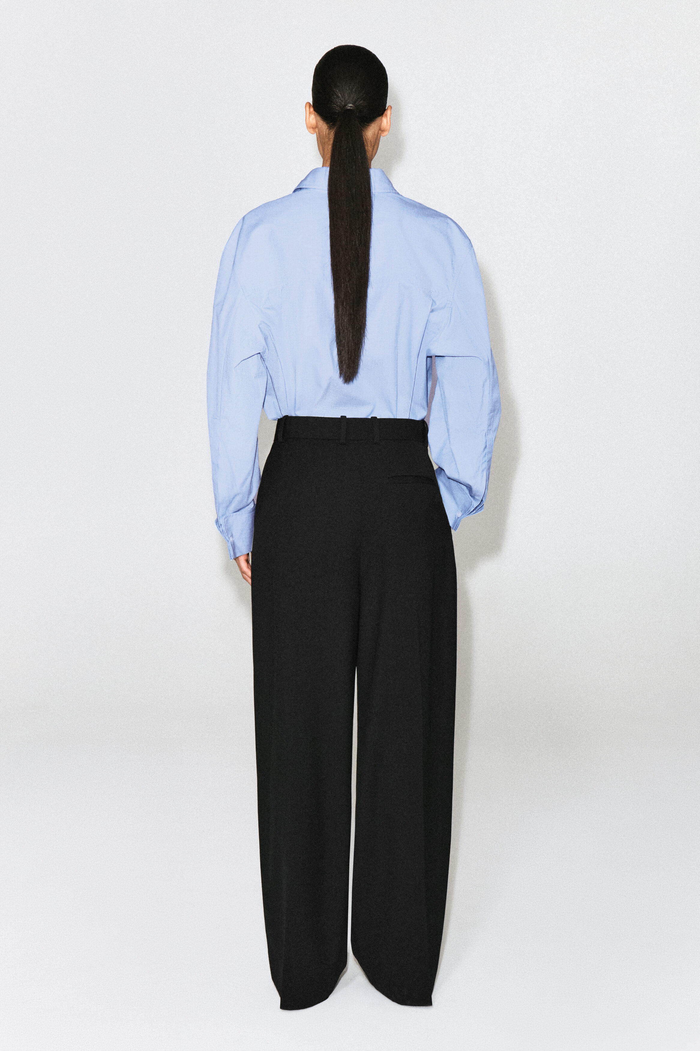 RELAXED TWILL WIDE-LEG PANTS - thumbnail 7