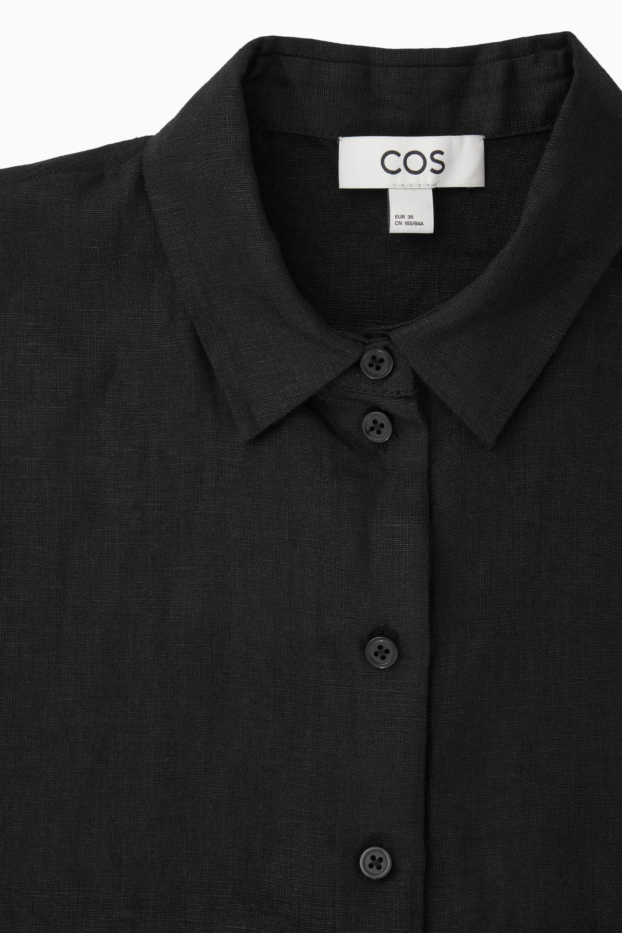 Grösseres Bild ansehen: KURZARMHEMD AUS LEINEN - SCHWARZ - DAMEN | H&M CH 3