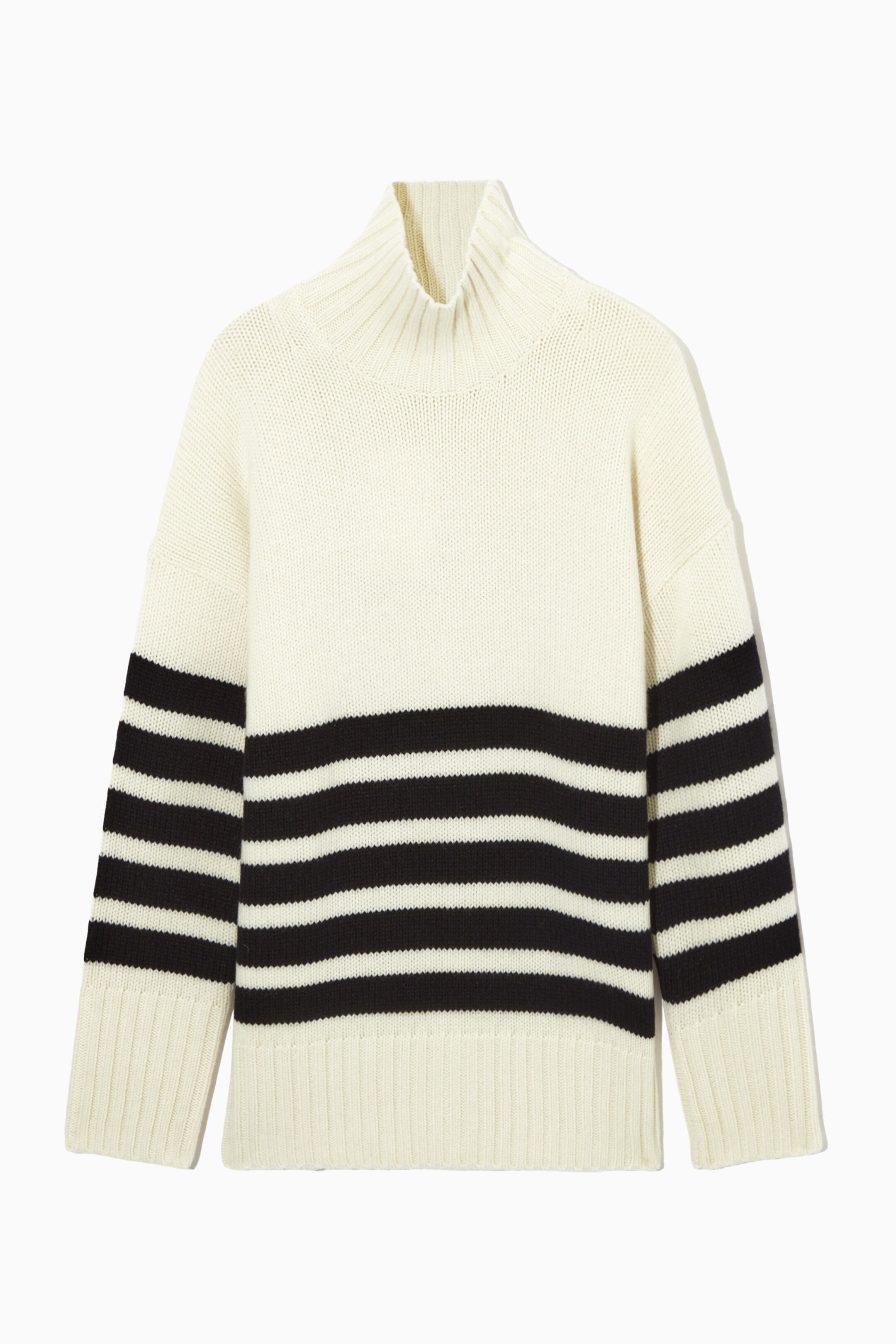 Se større billede: FUNNEL-NECK PURE CASHMERE JUMPER - WHITE - DAME | H&M DK 1