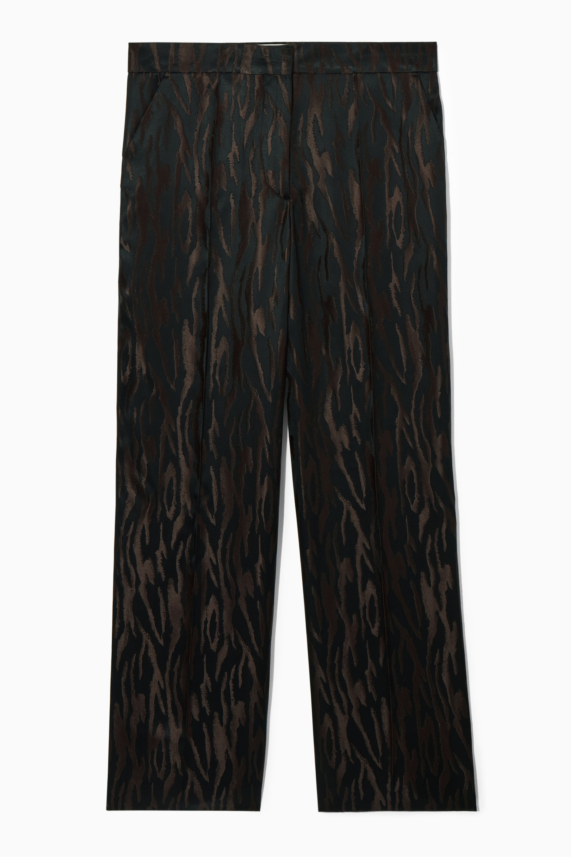 Grösseres Bild ansehen: HOSE MIT ZEBRA-JACQUARDMUSTER UND GERADEM BEIN - DUNKELBRAUN/SCHWARZ - DAMEN | H&M CH 1