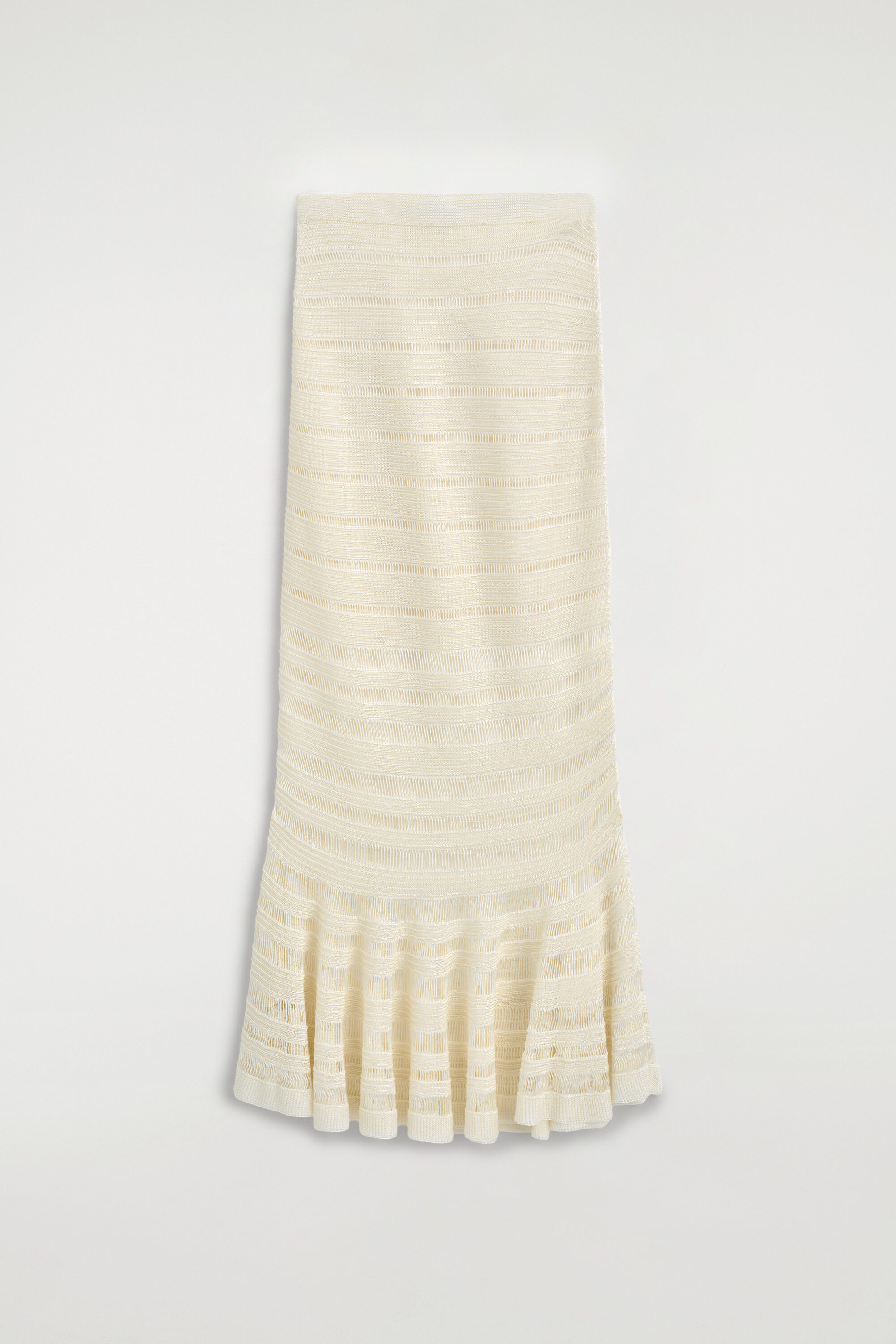 Ladder-stitch Knitted Midi Skirt