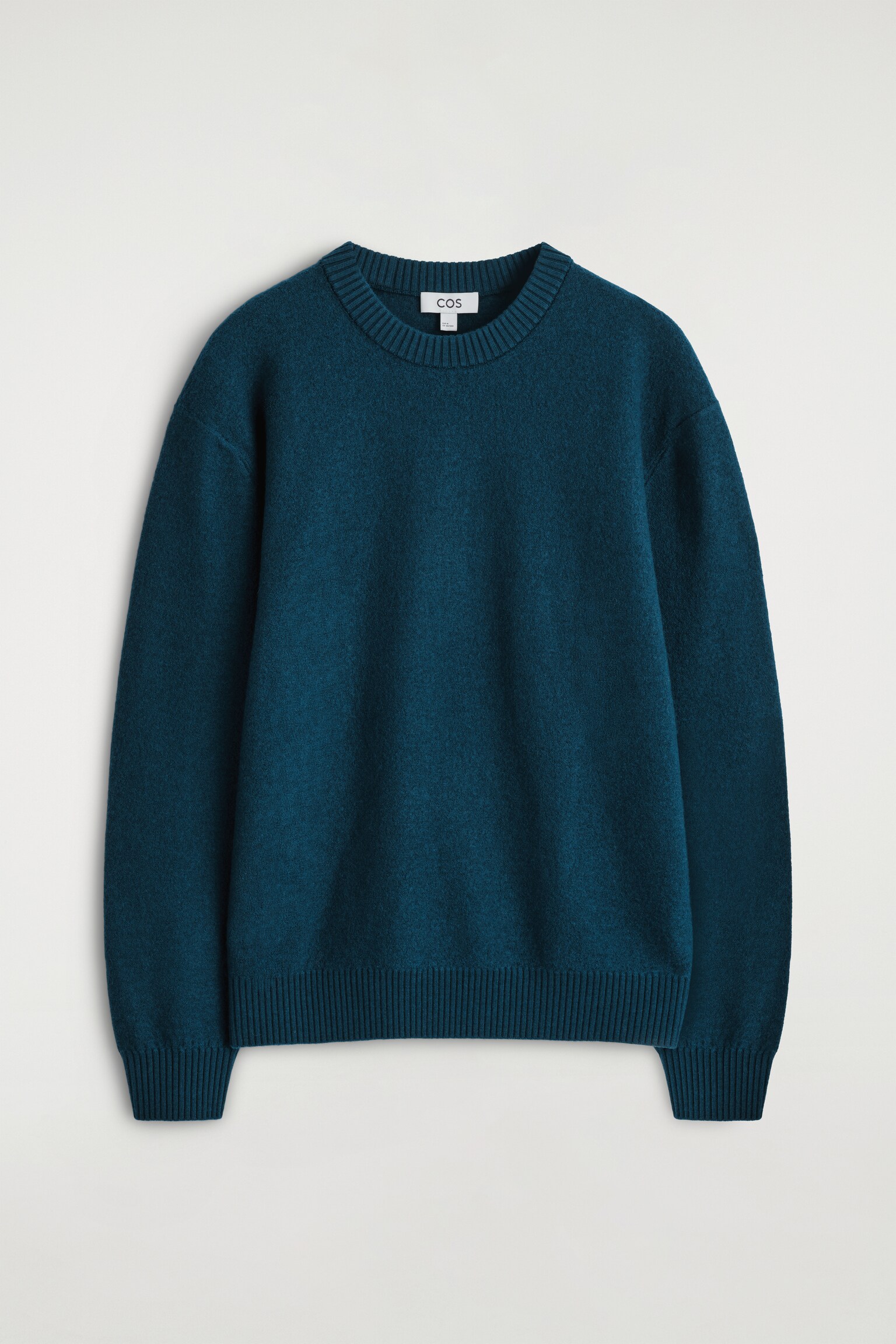 MAGLIONE GIROCOLLO IN LANA COTTA - TURCHESE SCURO/NERO - 2