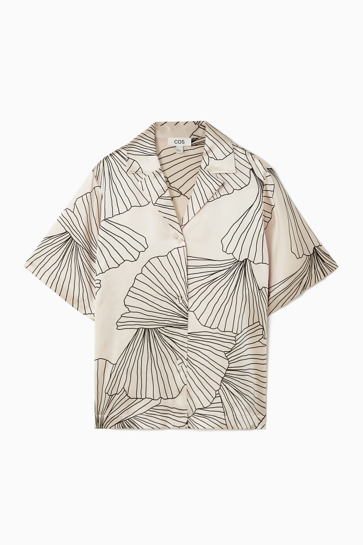 PRINTED SILK SHORT-SLEEVED SHIRT - CREAM / FLORAL
