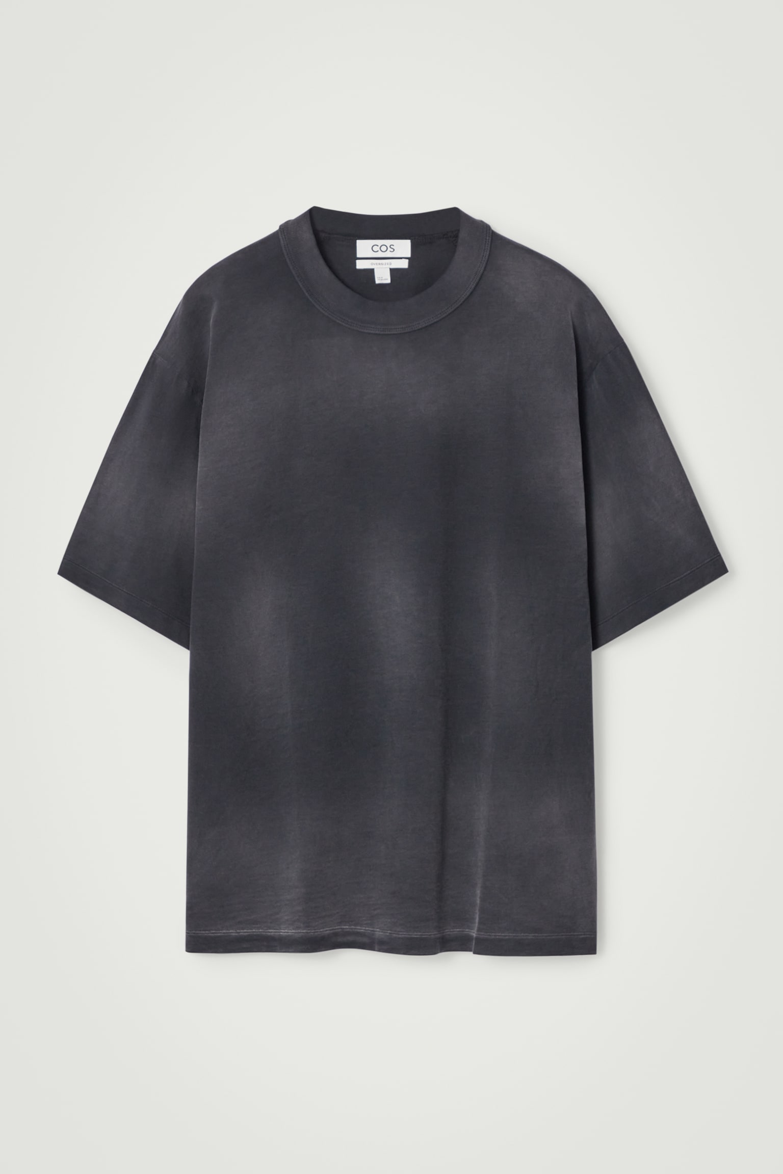 OVERSIZED-T-SHIRT AUS JERSEY MIT KRAGEN - SCHWARZ - 2