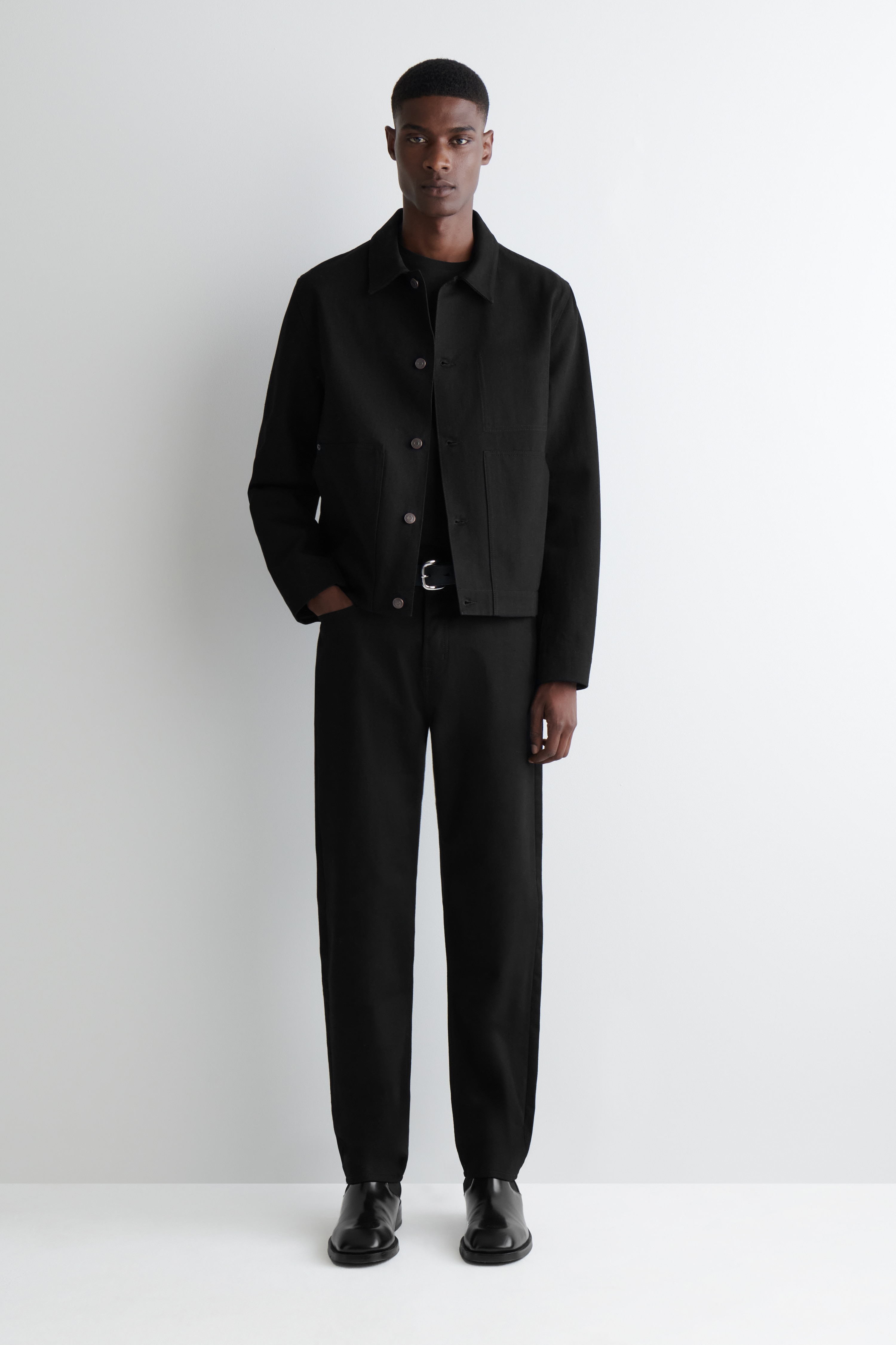 CAMICIA IN DENIM VESTIBILITÀ RILASSATA - SELVEDGE NERO