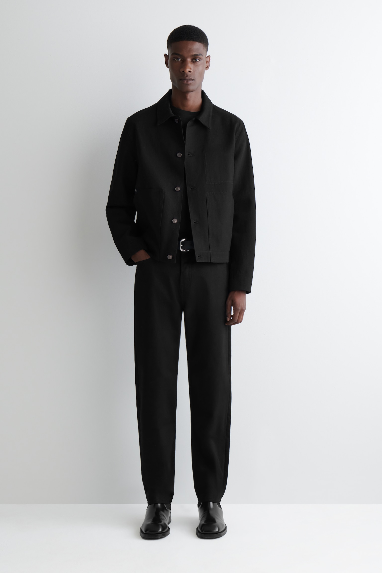 RELAXED DENIM JACKET - BLACK SELVEDGE - 3