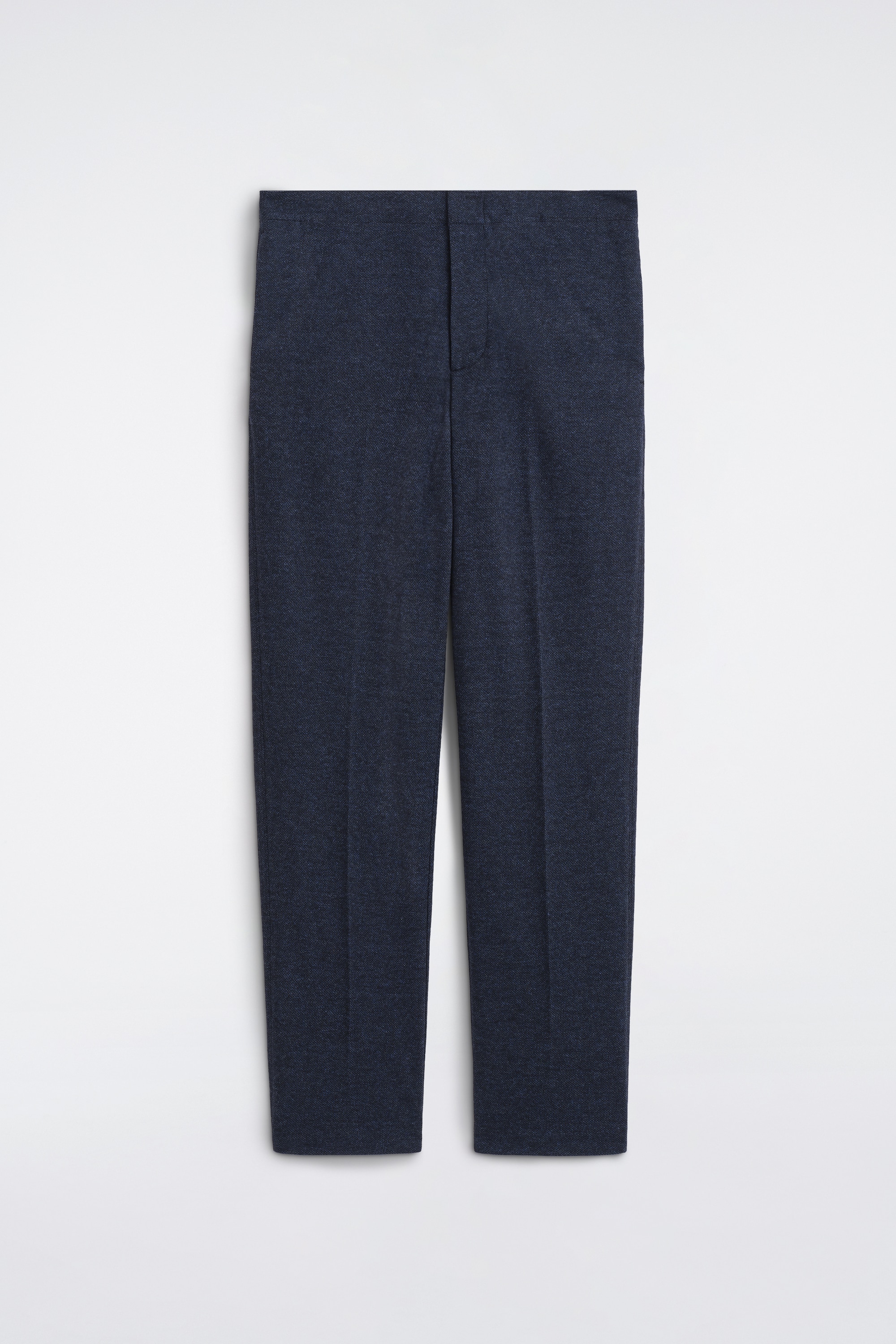 MÉLANGE JERSEY RELAXED-FIT STRAIGHT-LEG TROUSERS - NAVY MÉLANGE