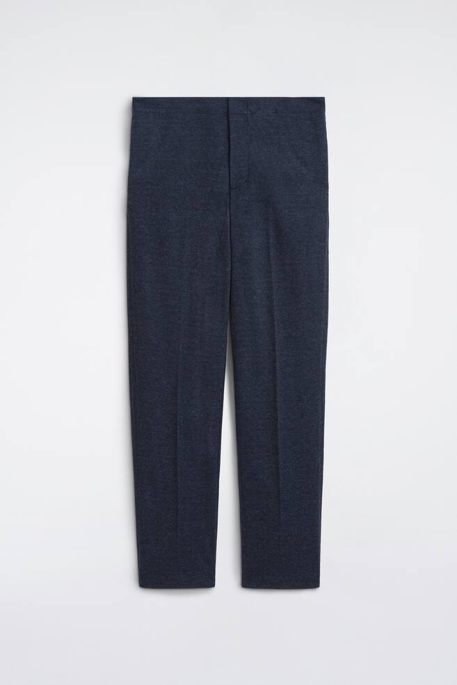 MÉLANGE JERSEY RELAXED-FIT STRAIGHT-LEG TROUSERS - NAVY MÉLANGE - 1