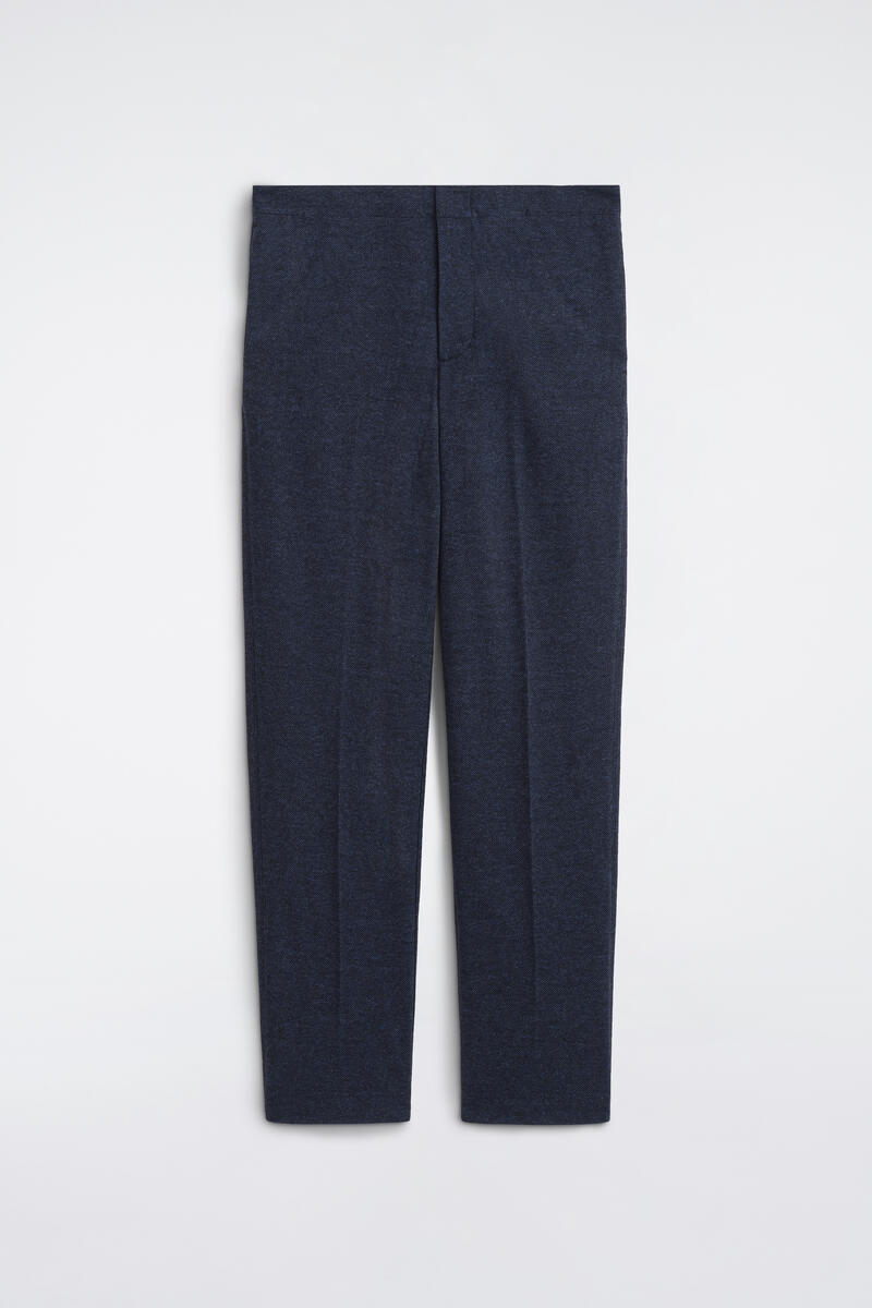 Mélange Jersey Relaxed-Fit Straight-Leg Pants