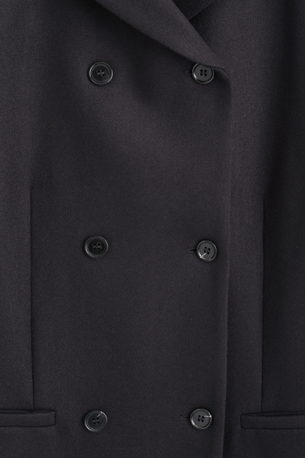 TAILORED WOOL-TWILL LONG COAT — NAVY