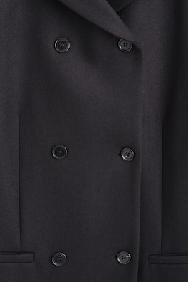 TAILORED WOOL-TWILL LONG COAT — NAVY 6