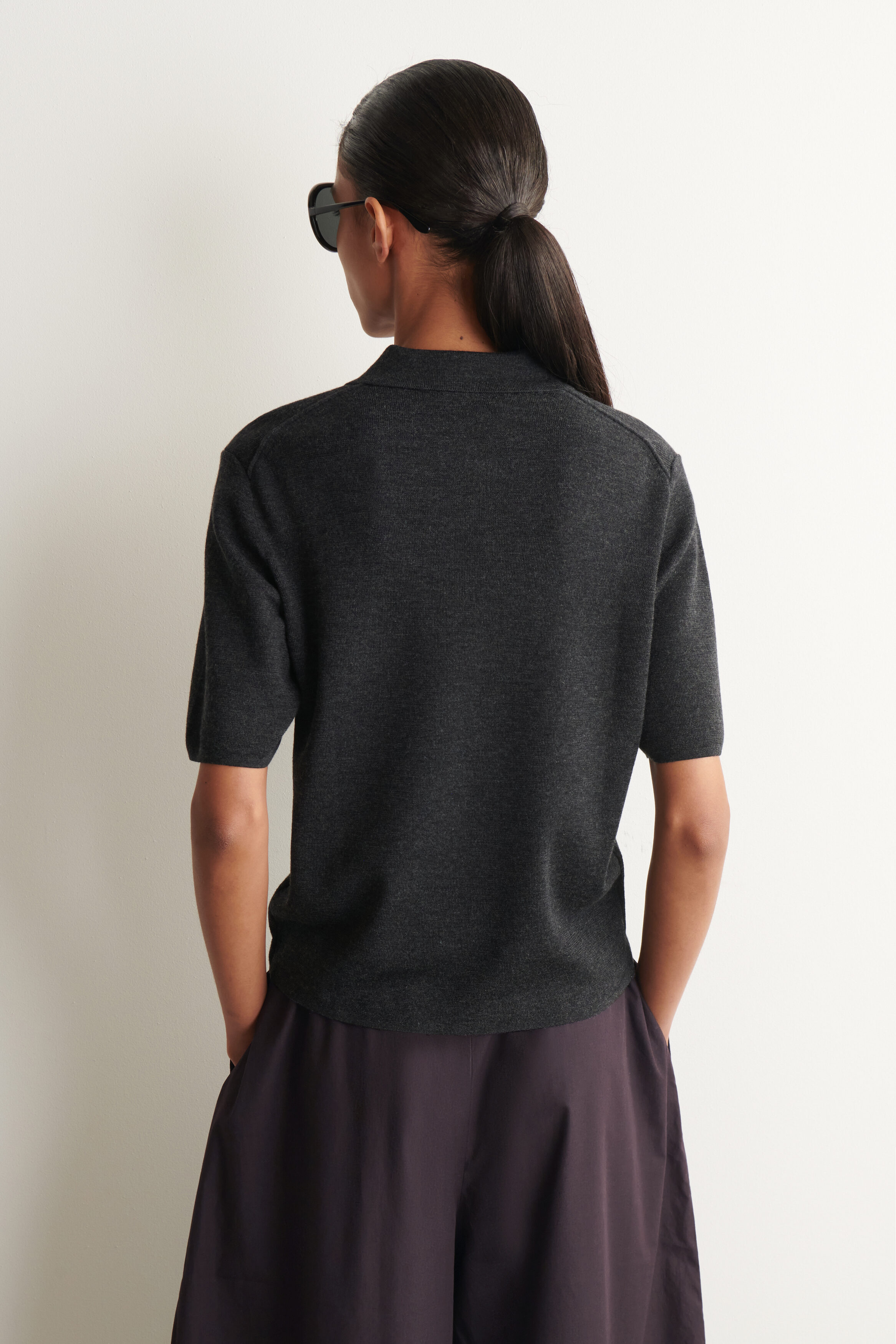 MERINO WOOL ZIP-UP POLO SHIRT - thumbnail 4