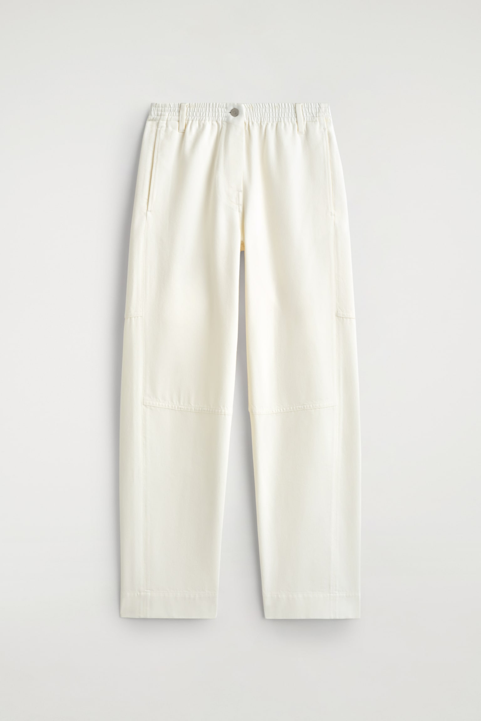 HOSE AUS DENIM MIT WEITEM BEIN UND EINSÄTZEN-WEISS - 2