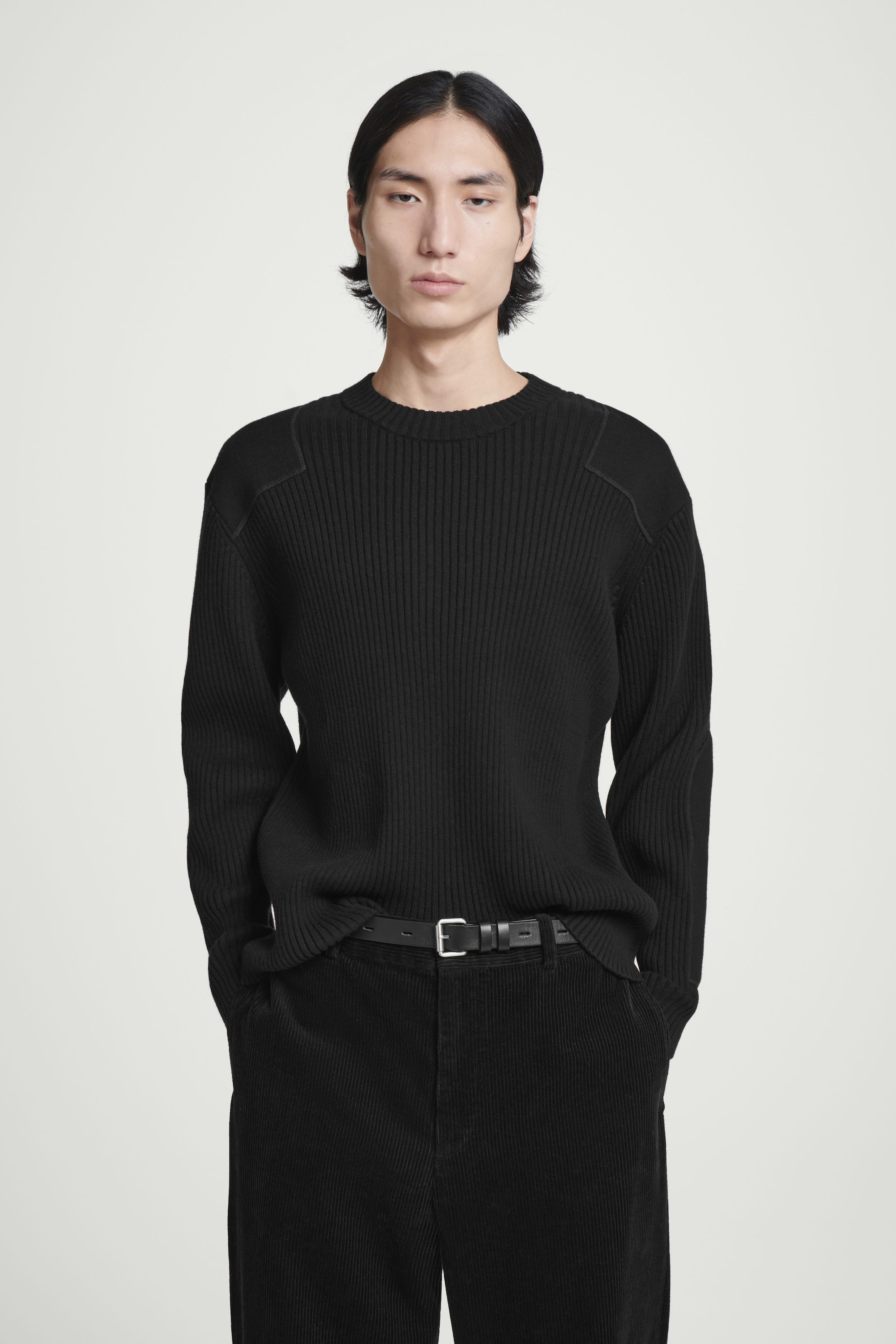 PATCH-DETAIL WOOL-BLEND JUMPER