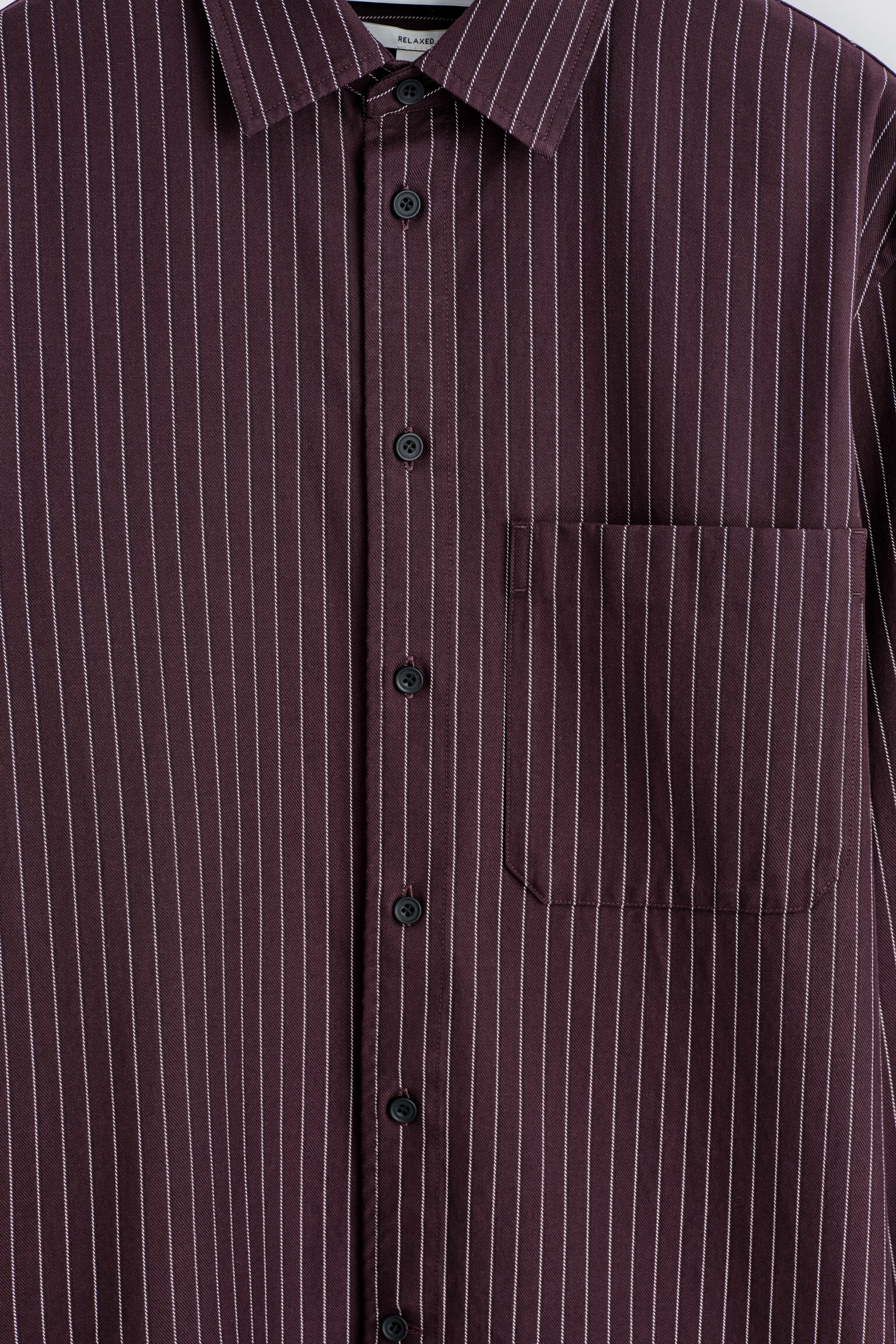 CAMICIA IN TWILL DALLA VESTIBILITÀ RILASSATA - BORDEAUX / GESSATO/TALPA / RIGHE/BLU NAVY/BLU NAVY - 7