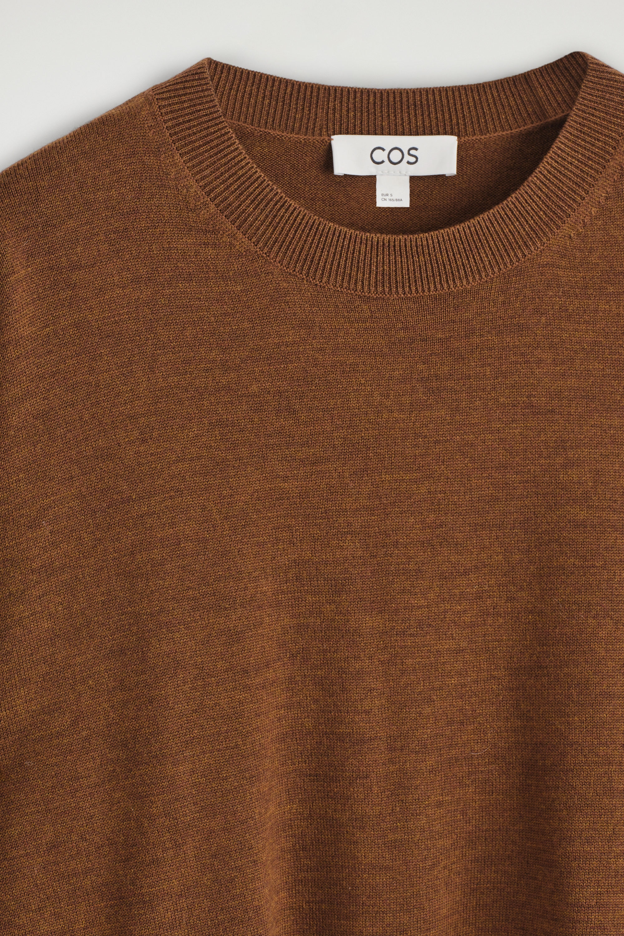 MERINO WOOL CREW-NECK SWEATER - BROWN MÉLANGE | COS