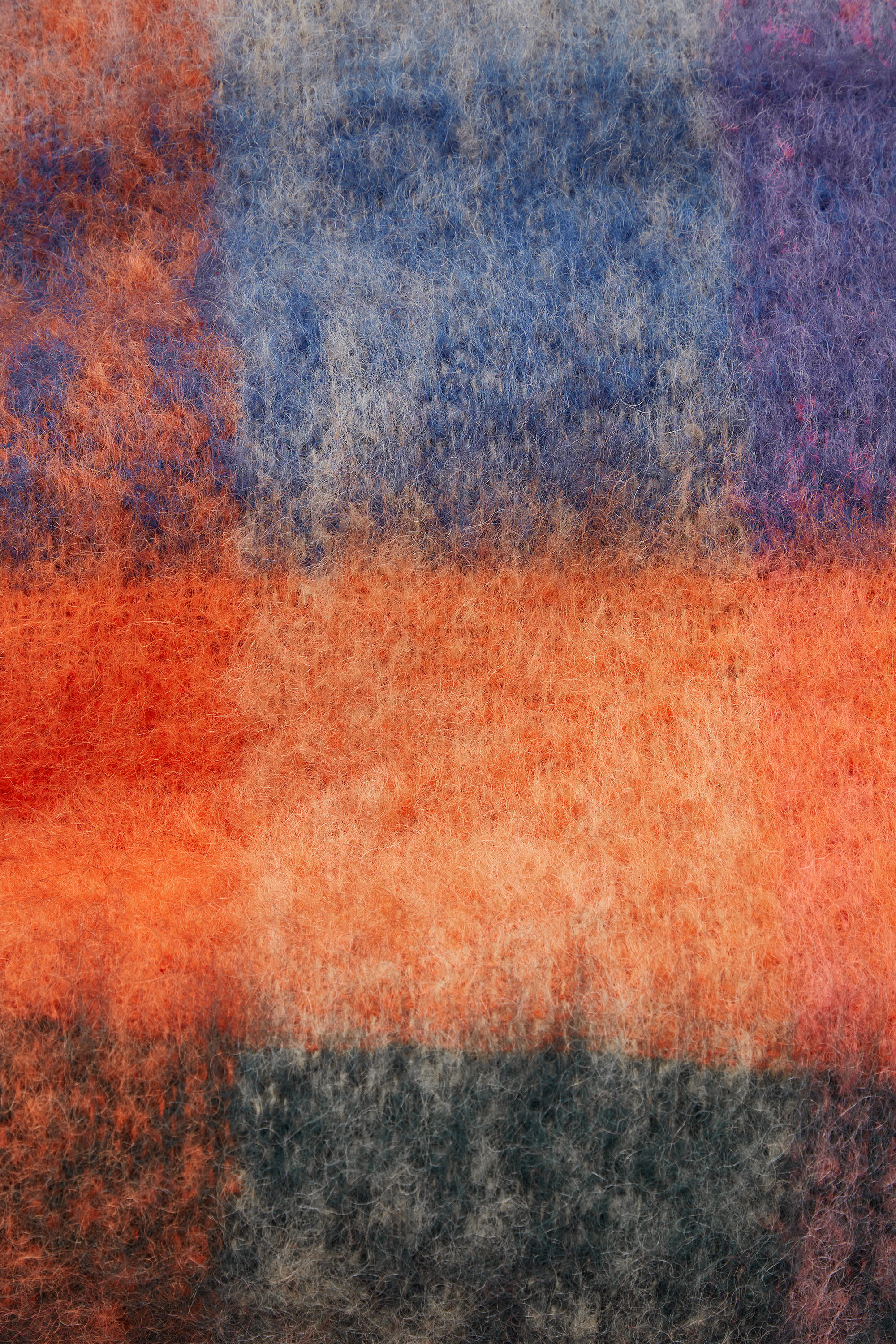 OVERSIZED MOHAIR-BLEND SCARF - ORANGE / CHECK | COS
