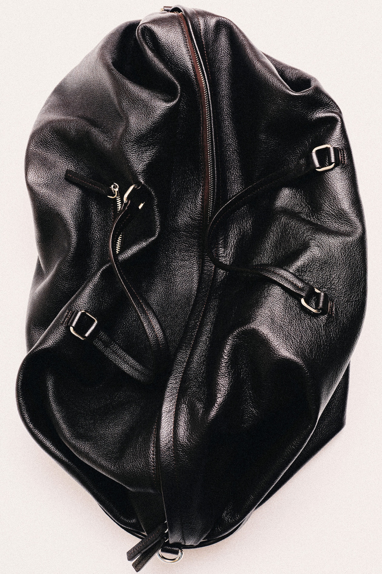 DEPARTURE DUFFLE BAG - LEATHER — BROWN