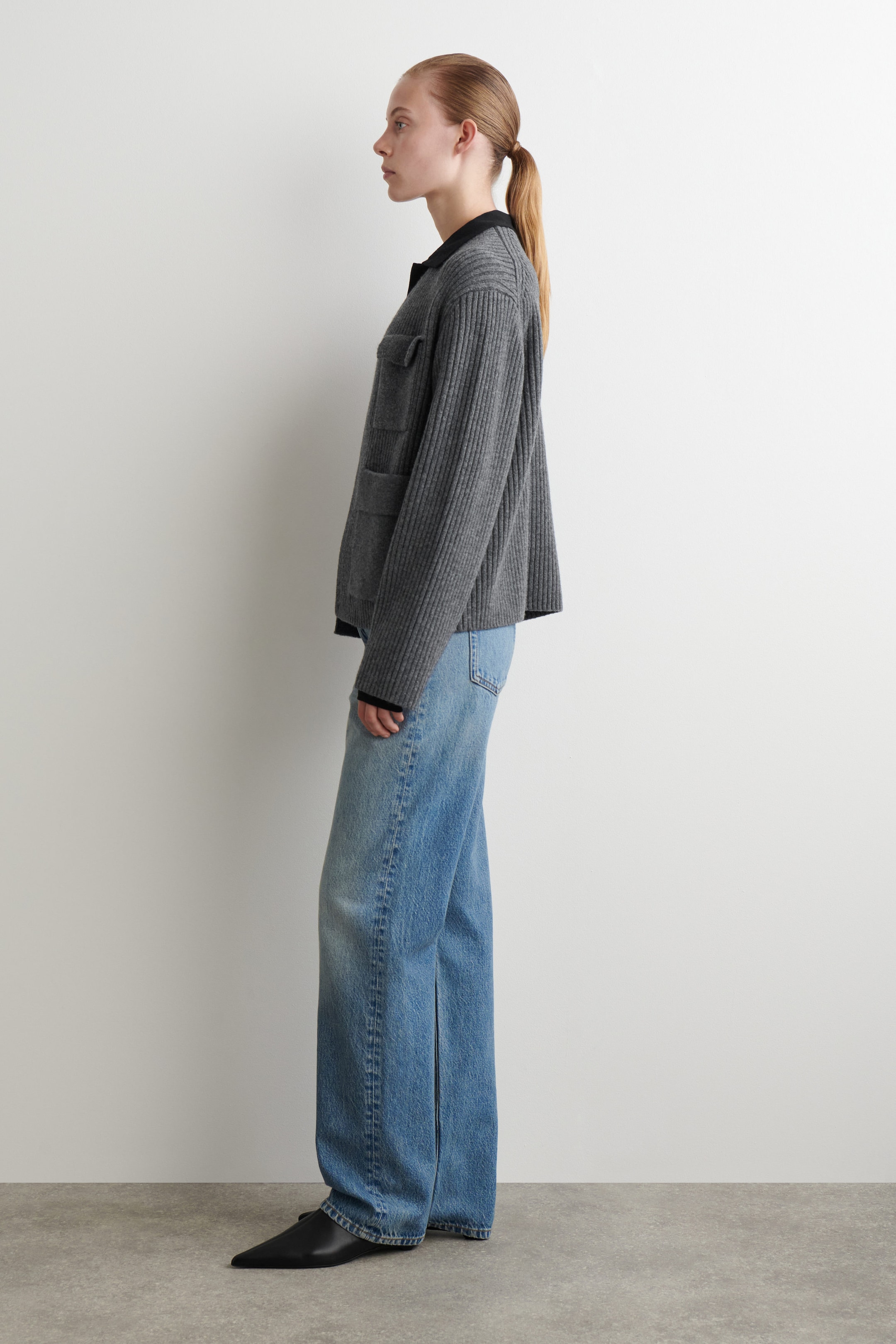 RIBBED MERINO WOOL UTILITY SWEATER