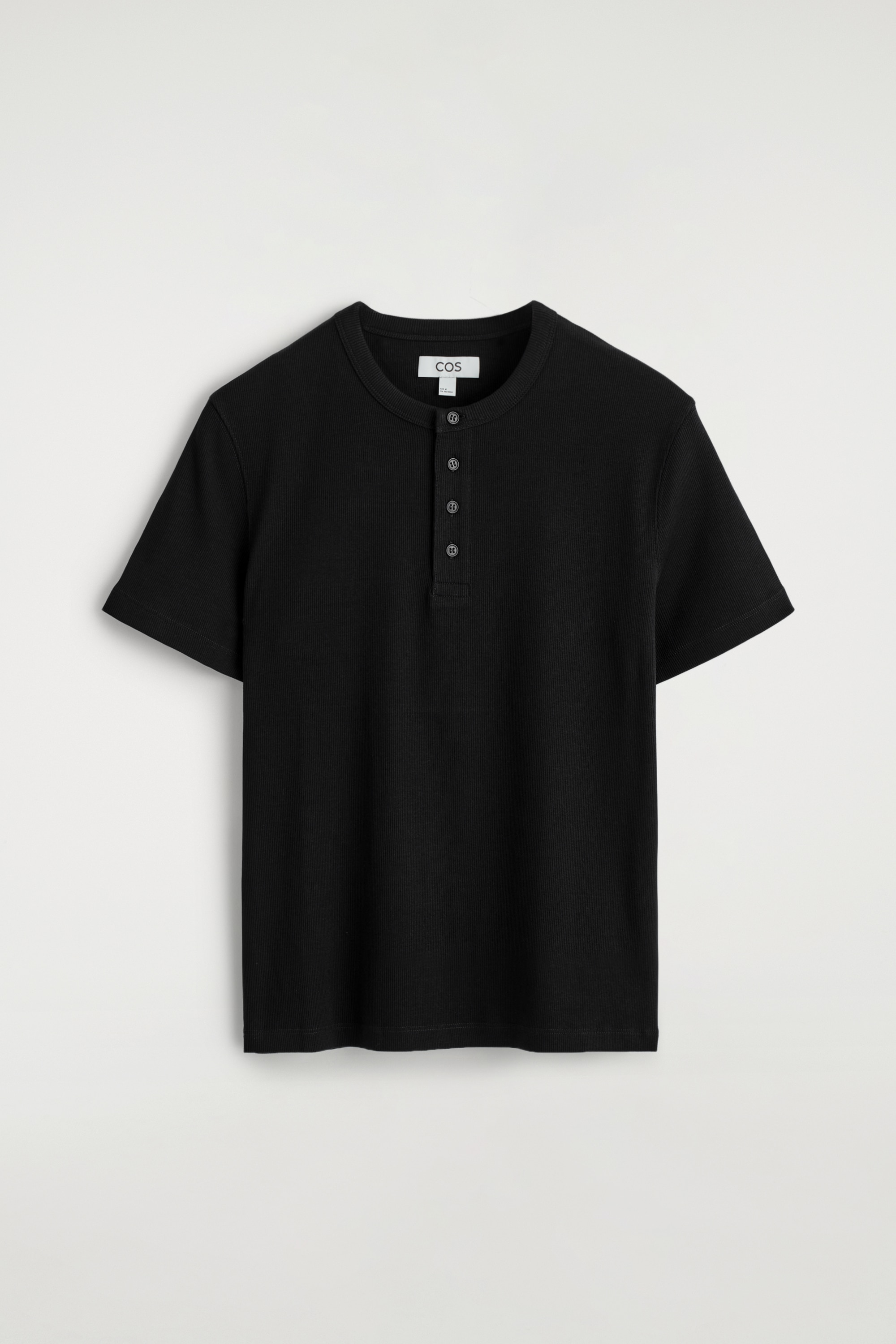 CAMISETA DE CANALÉ AJUSTADA CON BOTONES - NEGRO/BLANCO/GRIS JASPEADO/AZUL MARINO