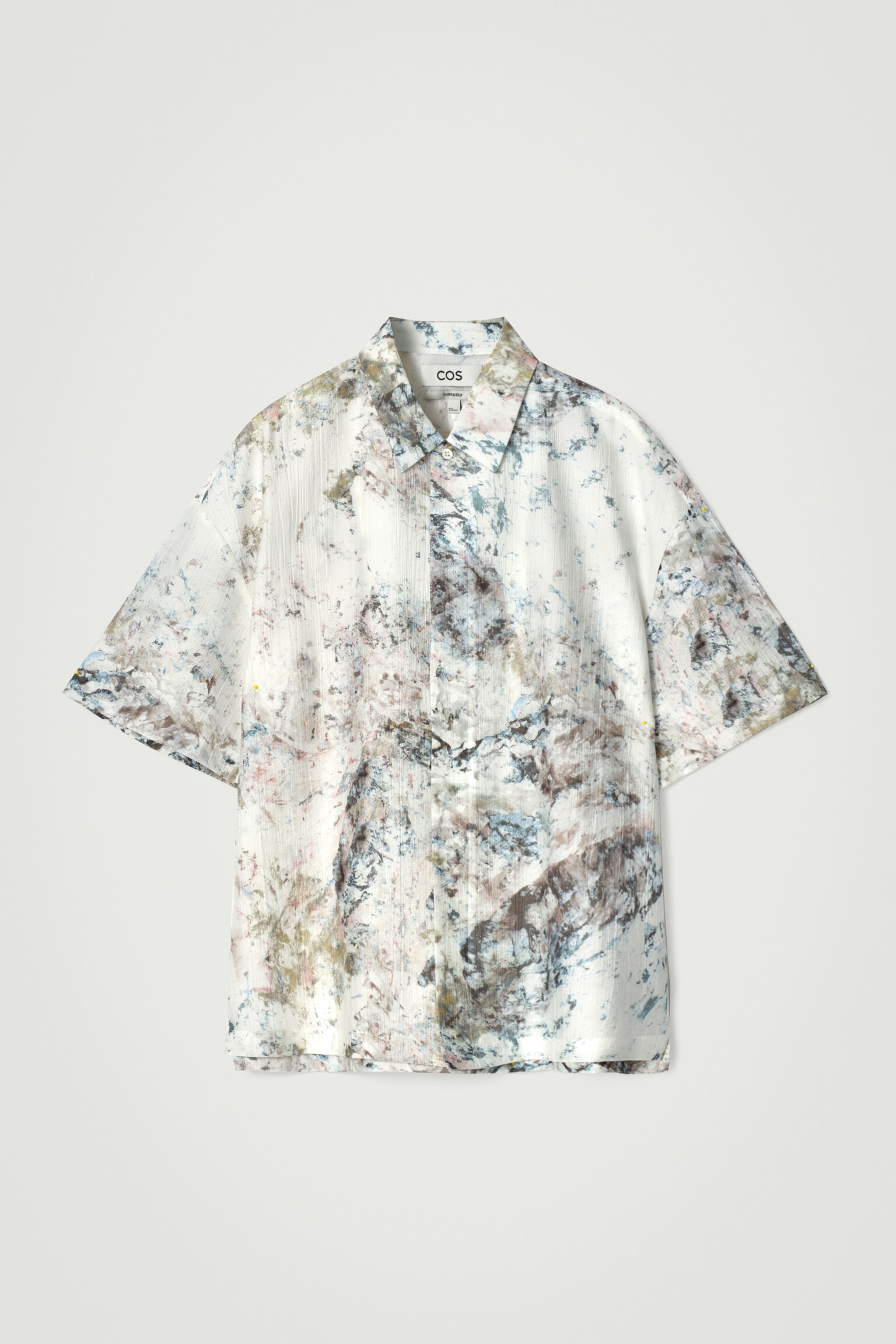 CAMISA OVERSIZE CON ESTAMPADO DE MÁRMOL - BLANCO / MÁRMOL - 2