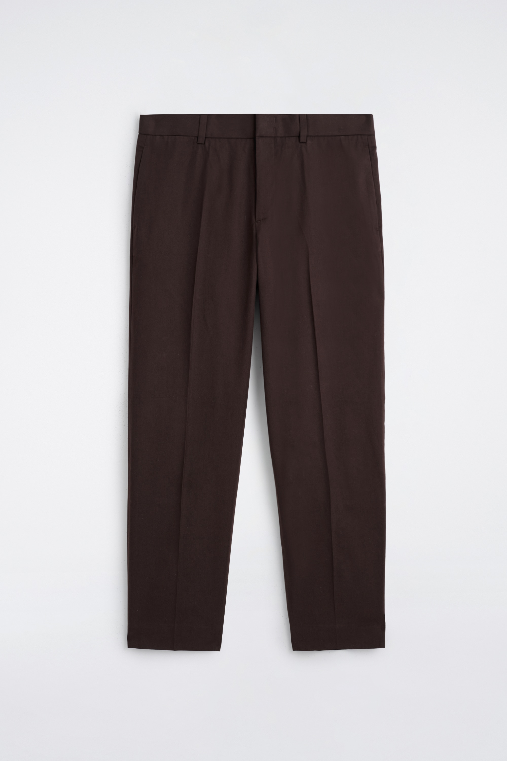 BAVLNĚNÉ CHINOS S PŘÍMÝM STŘIHEM - TMAVĚ HNĚDÁ/Béžová/ČERNÁ