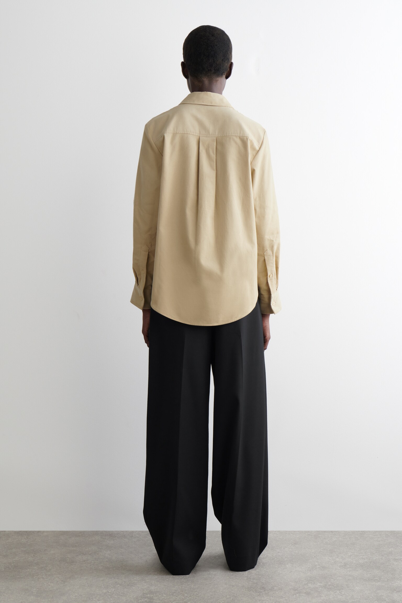 CORDUROY SHIRT - BEIGE/DARK GREEN - 7