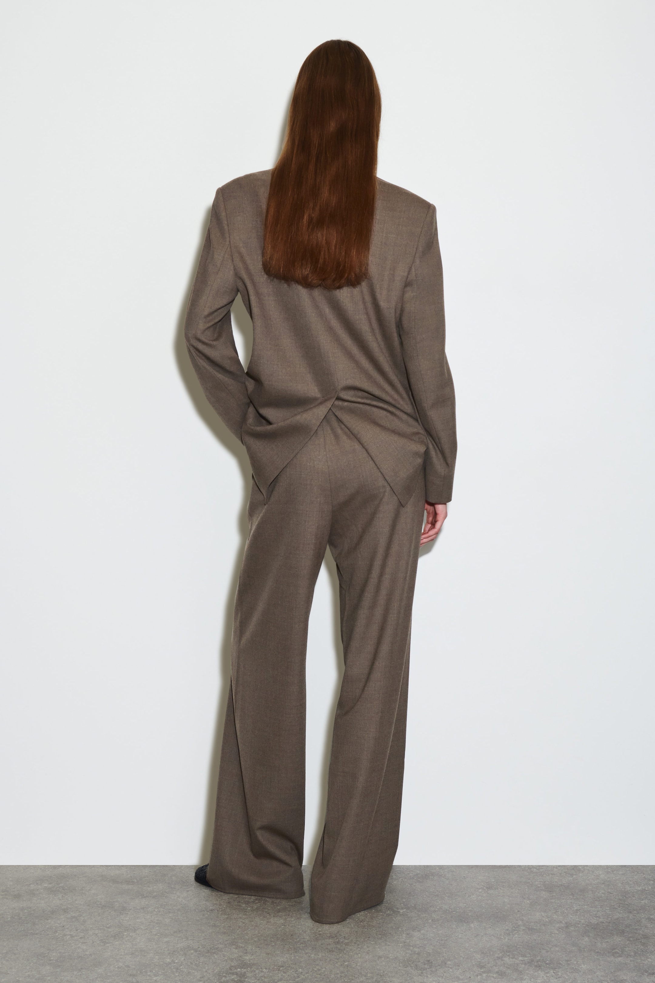 WOOL-BLEND WIDE-LEG PANTS