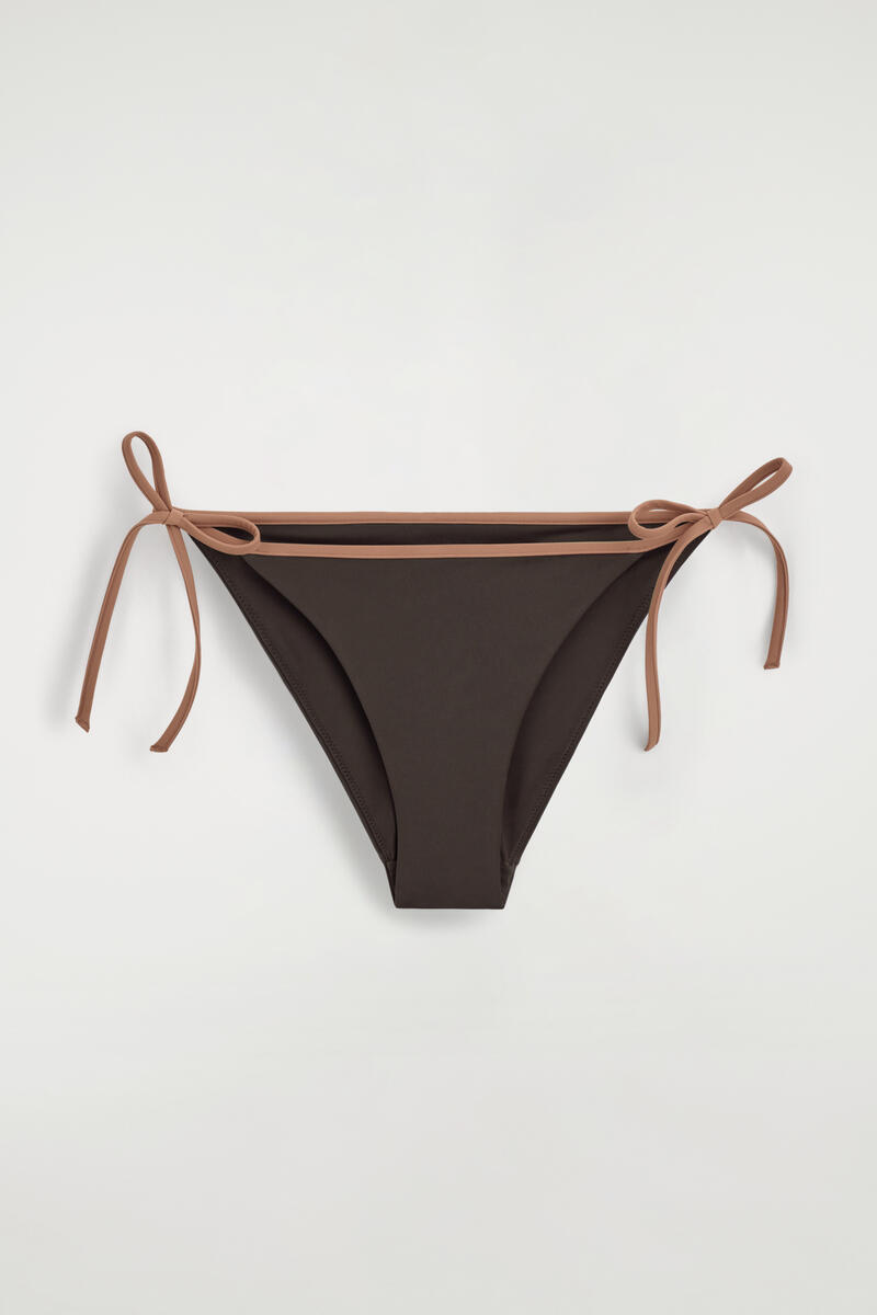 Contrast-Trimmed Tie-Side Bikini Briefs